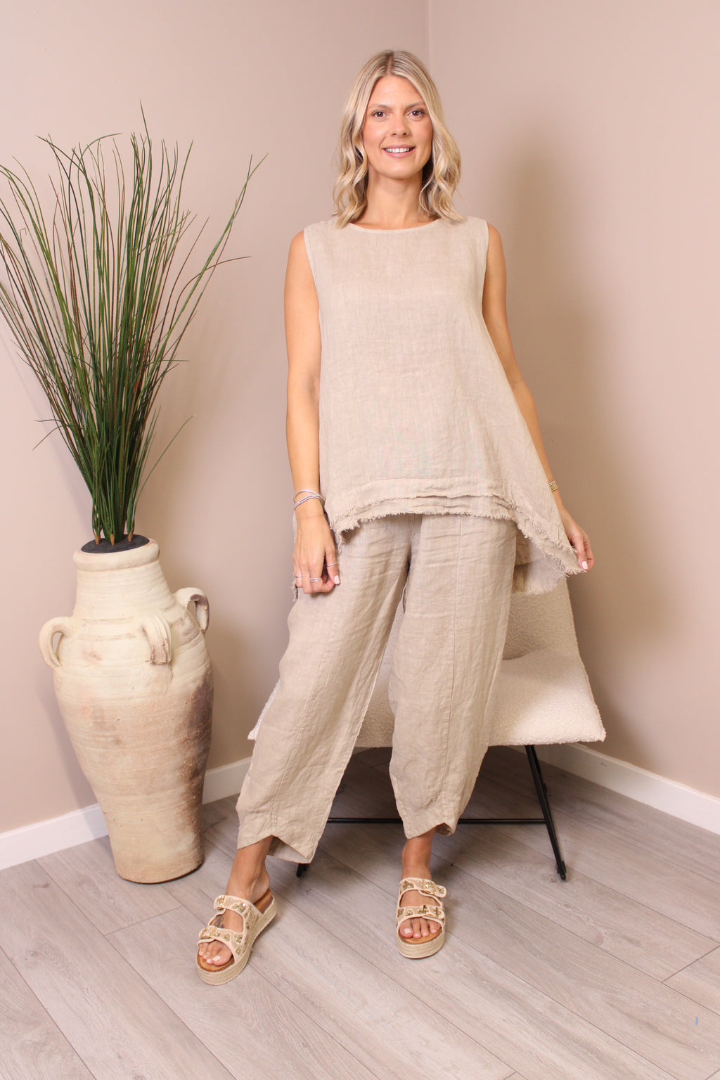 Amalfi Linen V-Cut Trousers