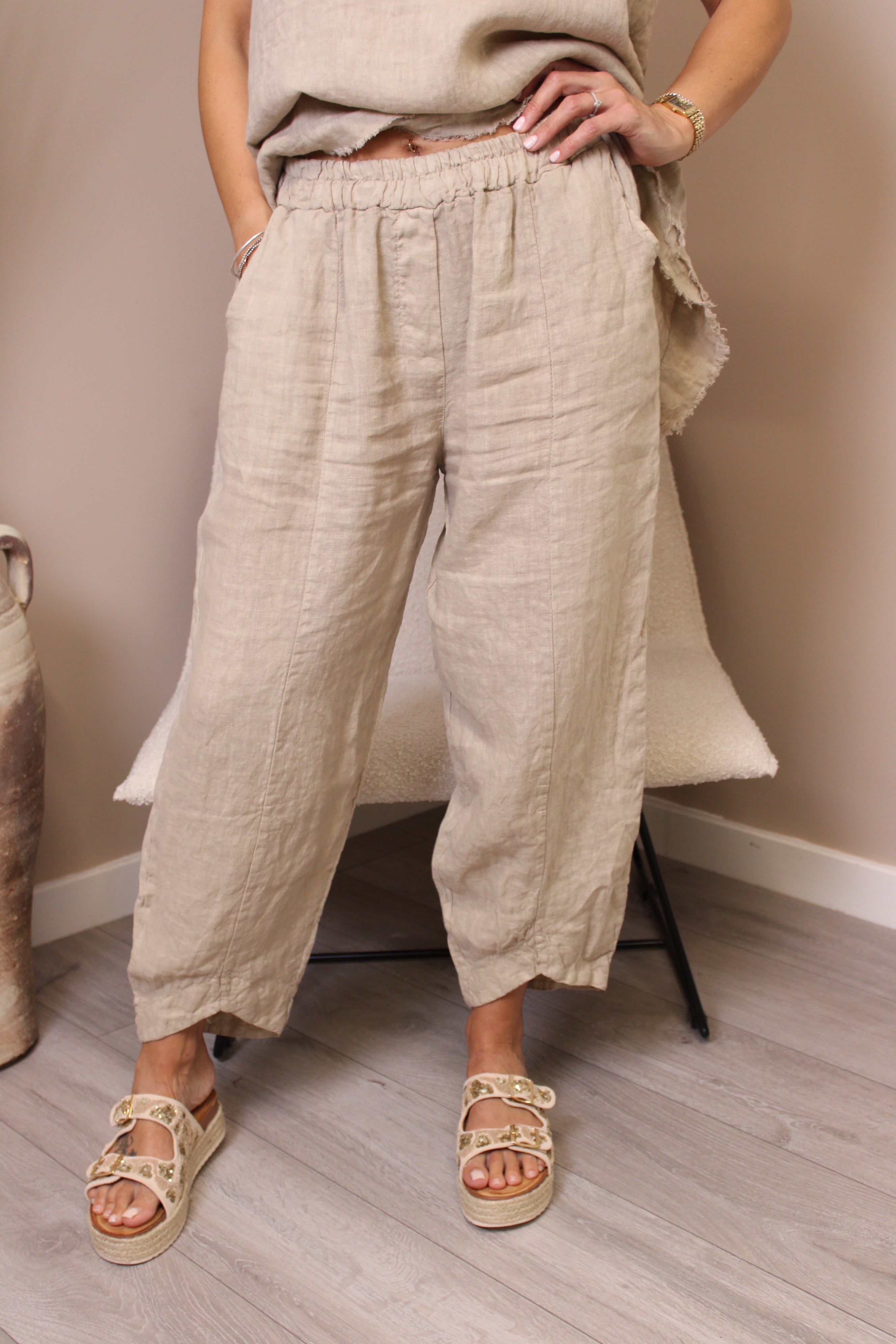 Amalfi Linen V-Cut Trousers