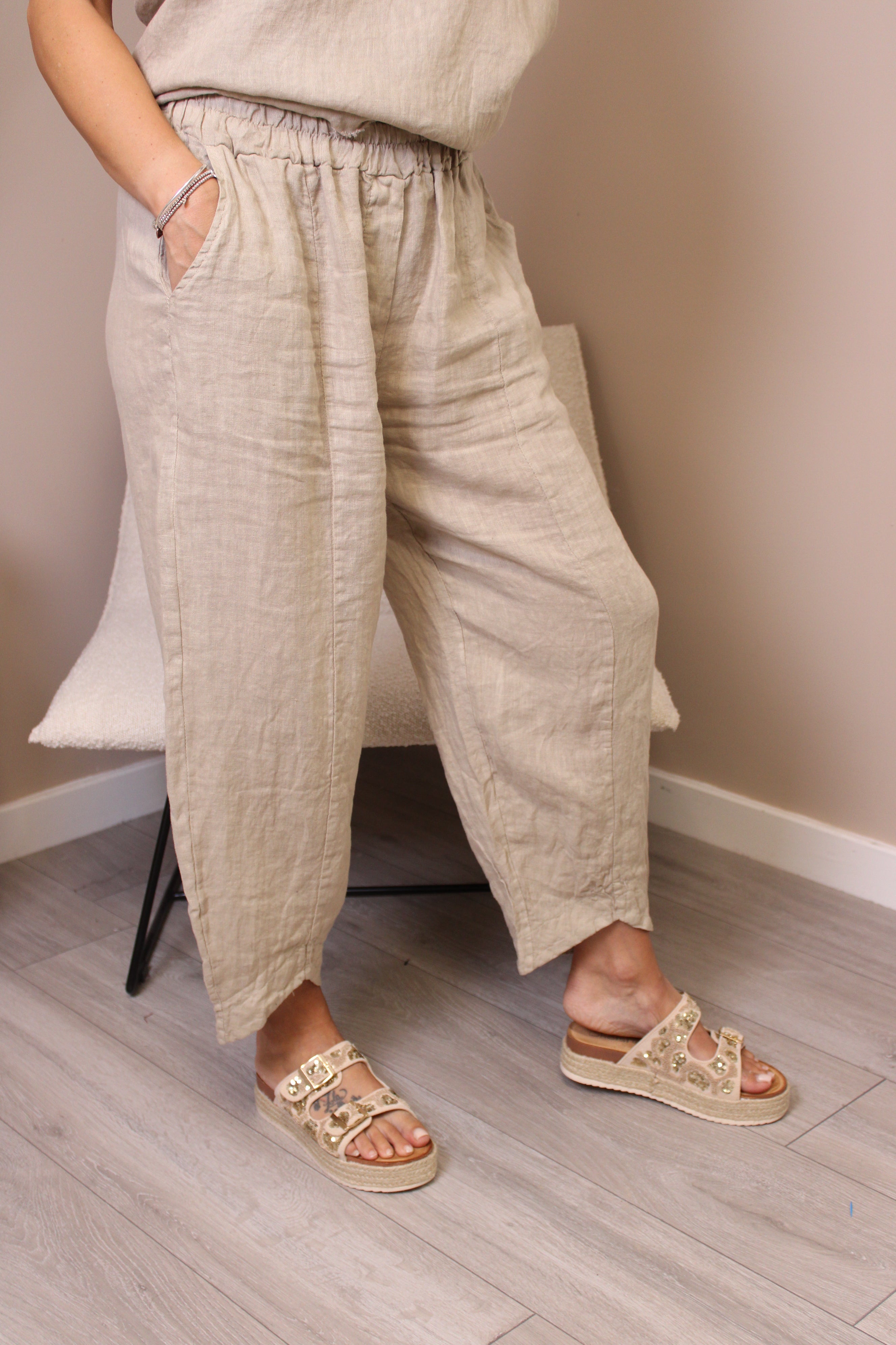 Amalfi Linen V-Cut Trousers