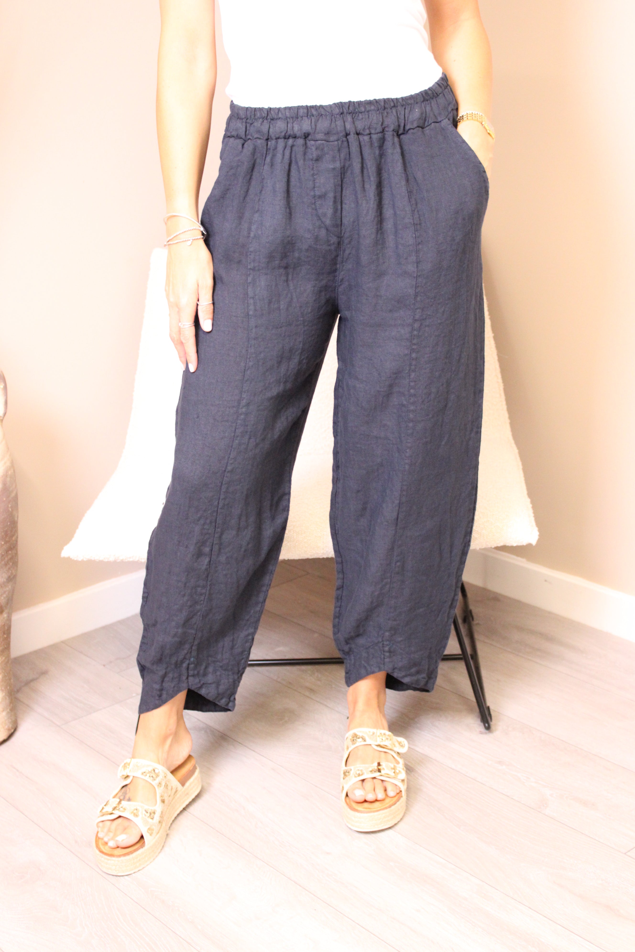 Amalfi Linen V-Cut Trousers