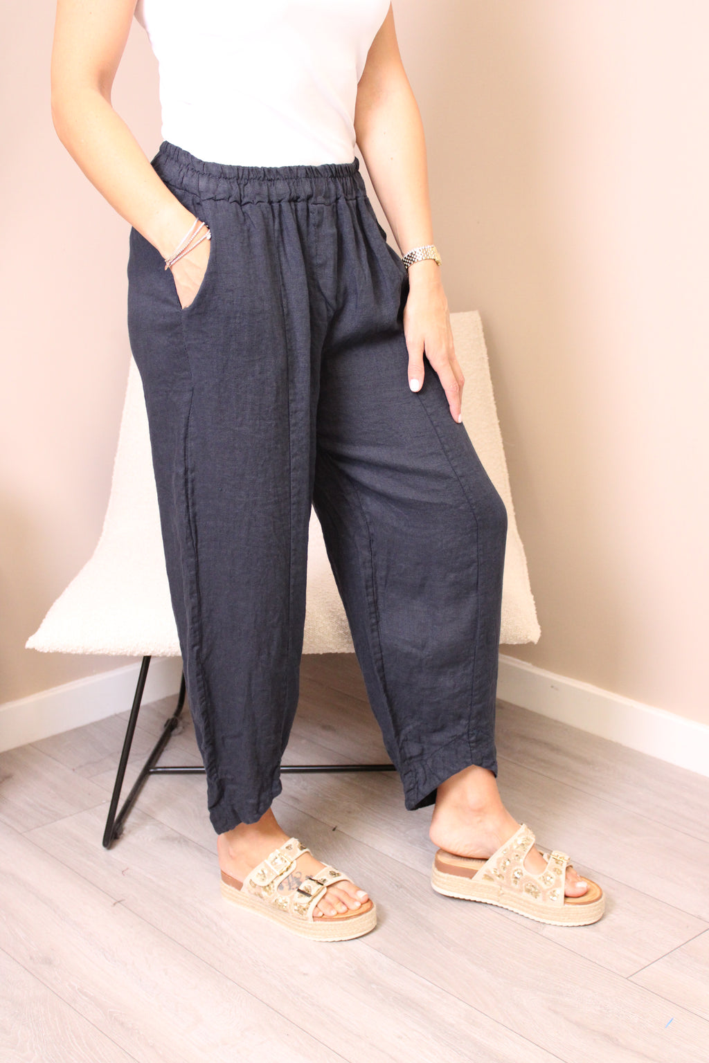 Amalfi Linen V-Cut Trousers