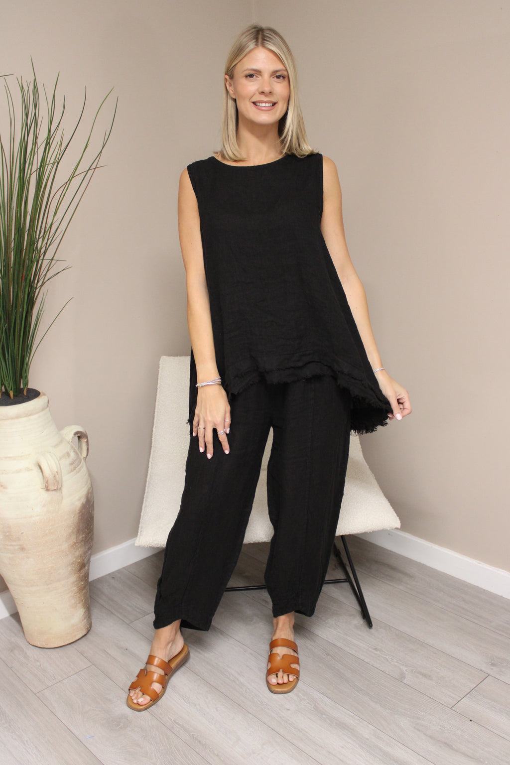 Amalfi Linen V-Cut Trousers