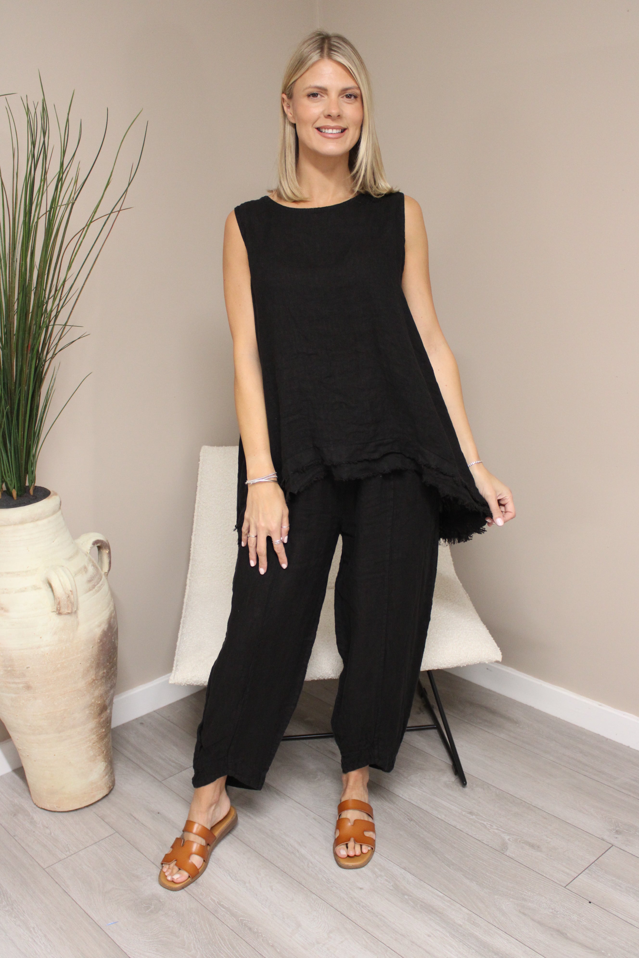 Amalfi Linen V-Cut Trousers