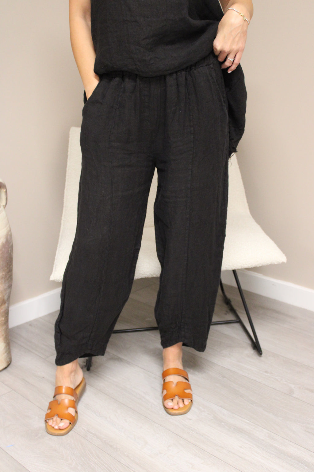 Amalfi Linen V-Cut Trousers