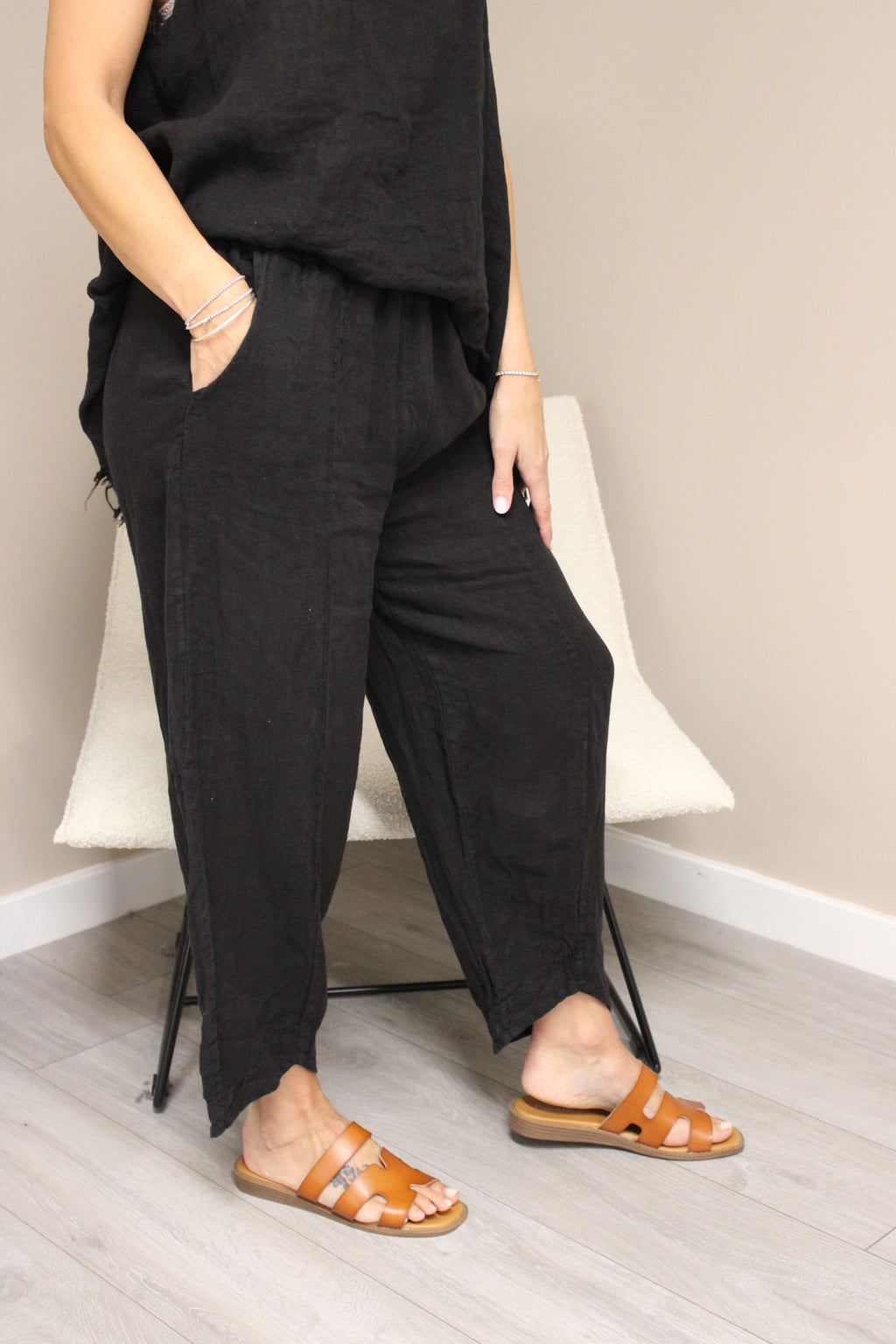 Amalfi Linen V-Cut Trousers