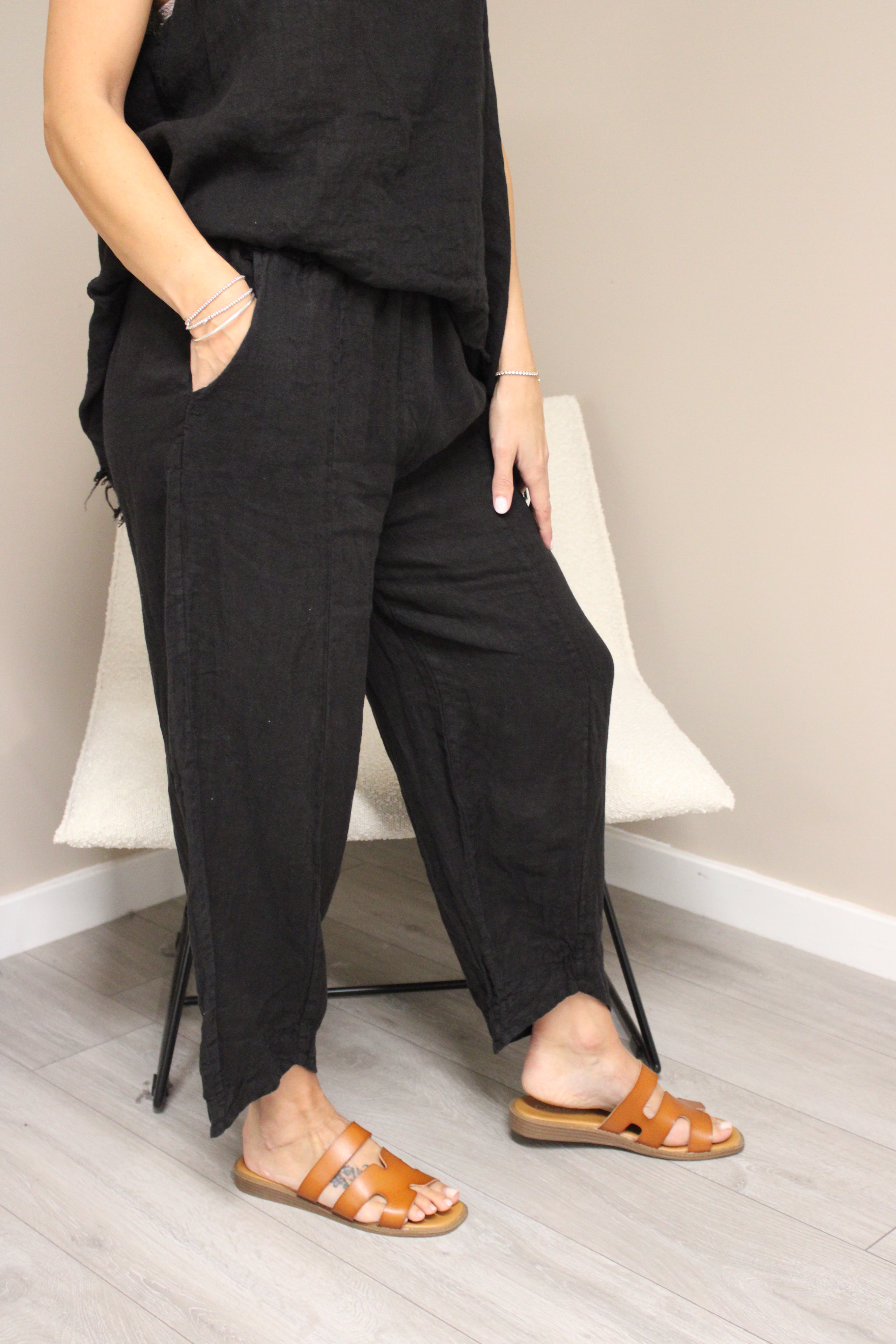 Amalfi Linen V-Cut Trousers