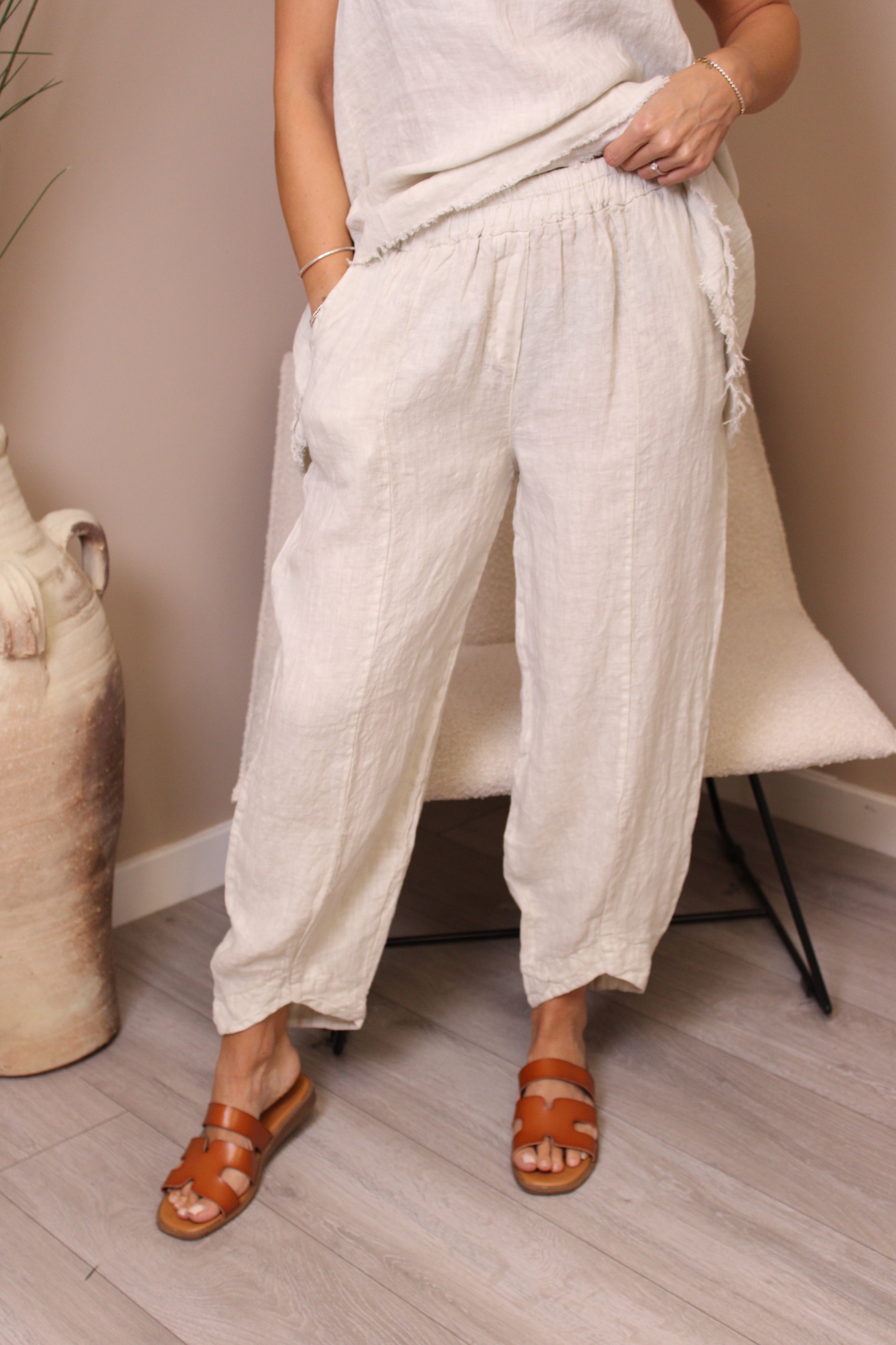 Amalfi Linen V-Cut Trousers