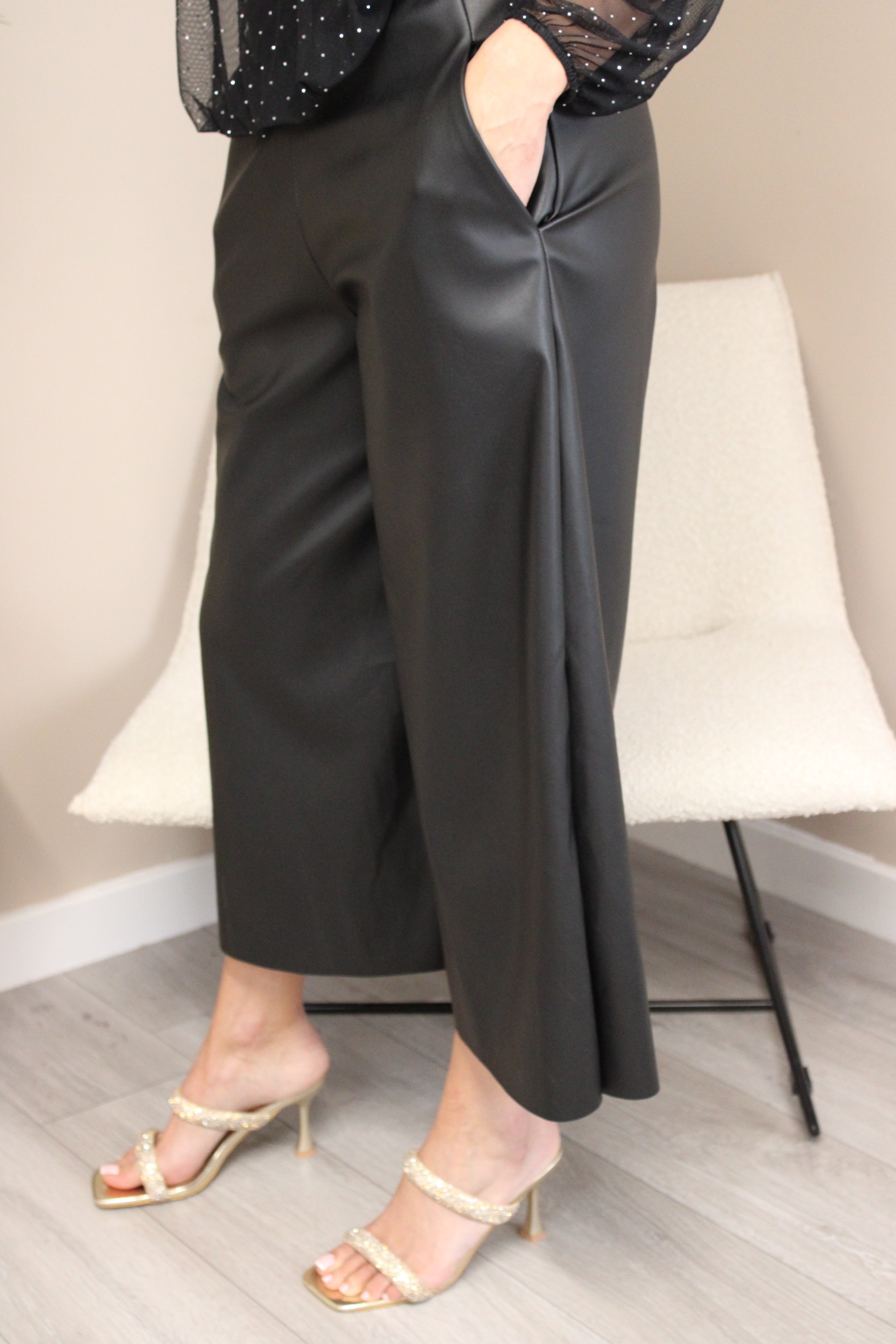 Kensington Cropped PU Trousers