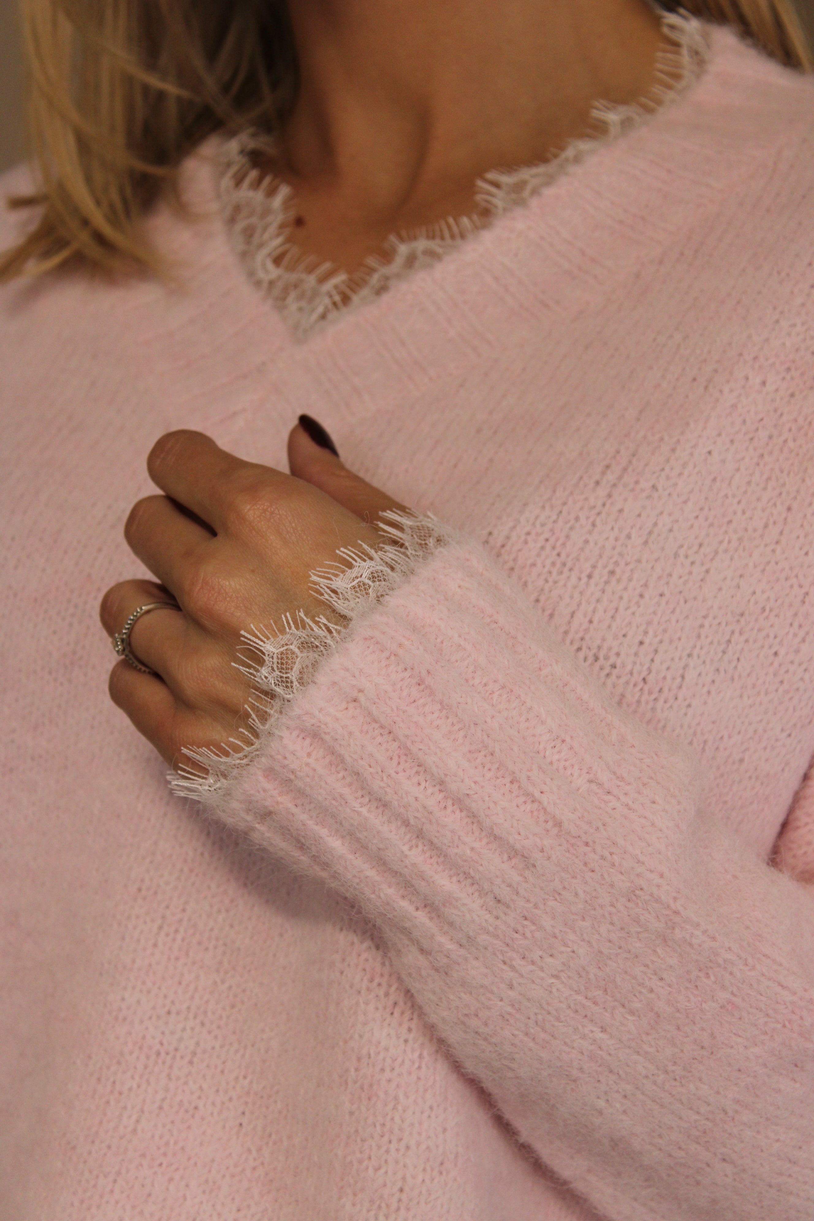 St Moritz Lace Trim Knit