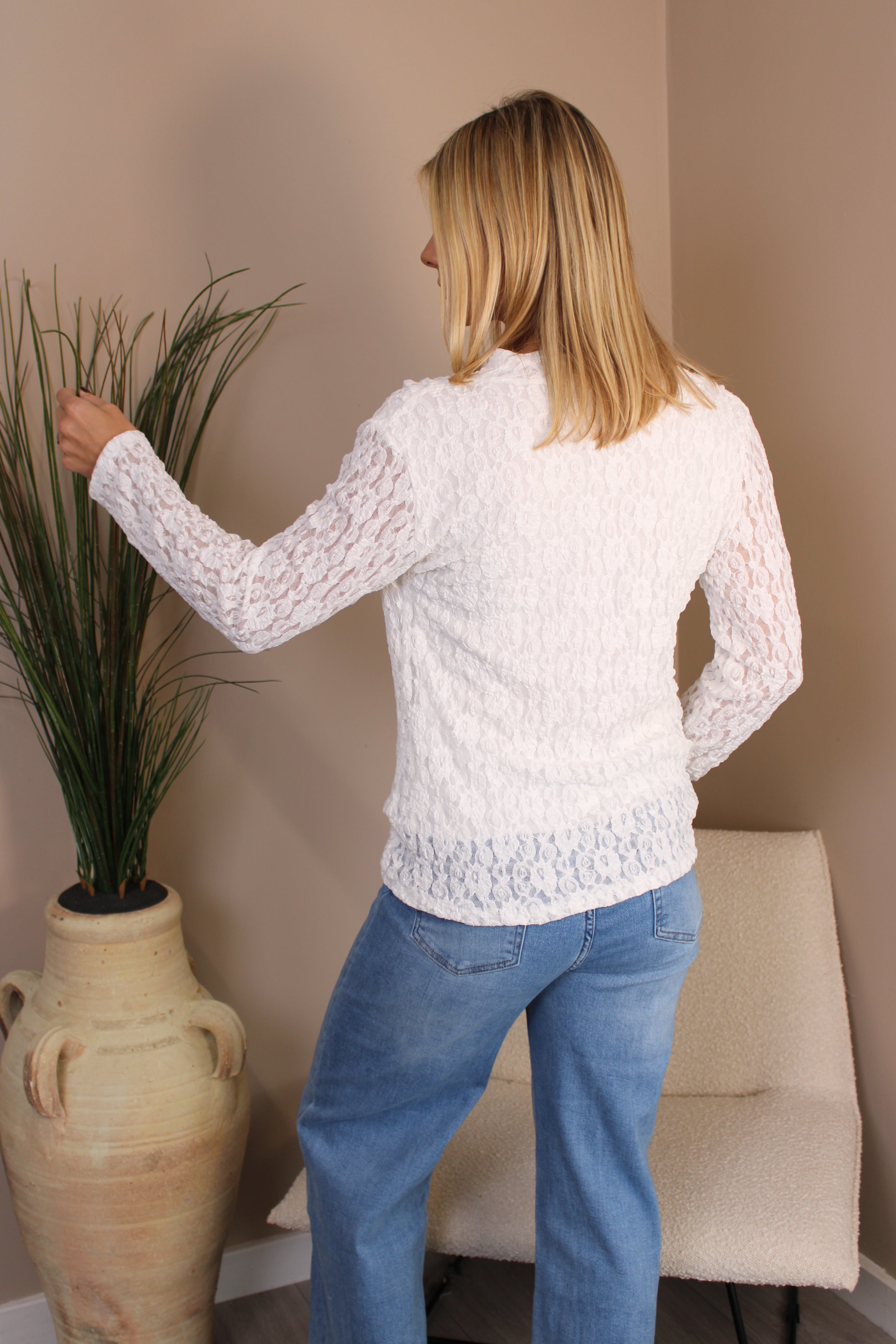 Cartmel Cowl Neck Lace Top