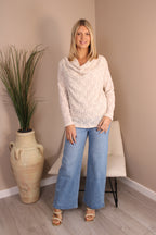 Cartmel Cowl Neck Lace Top