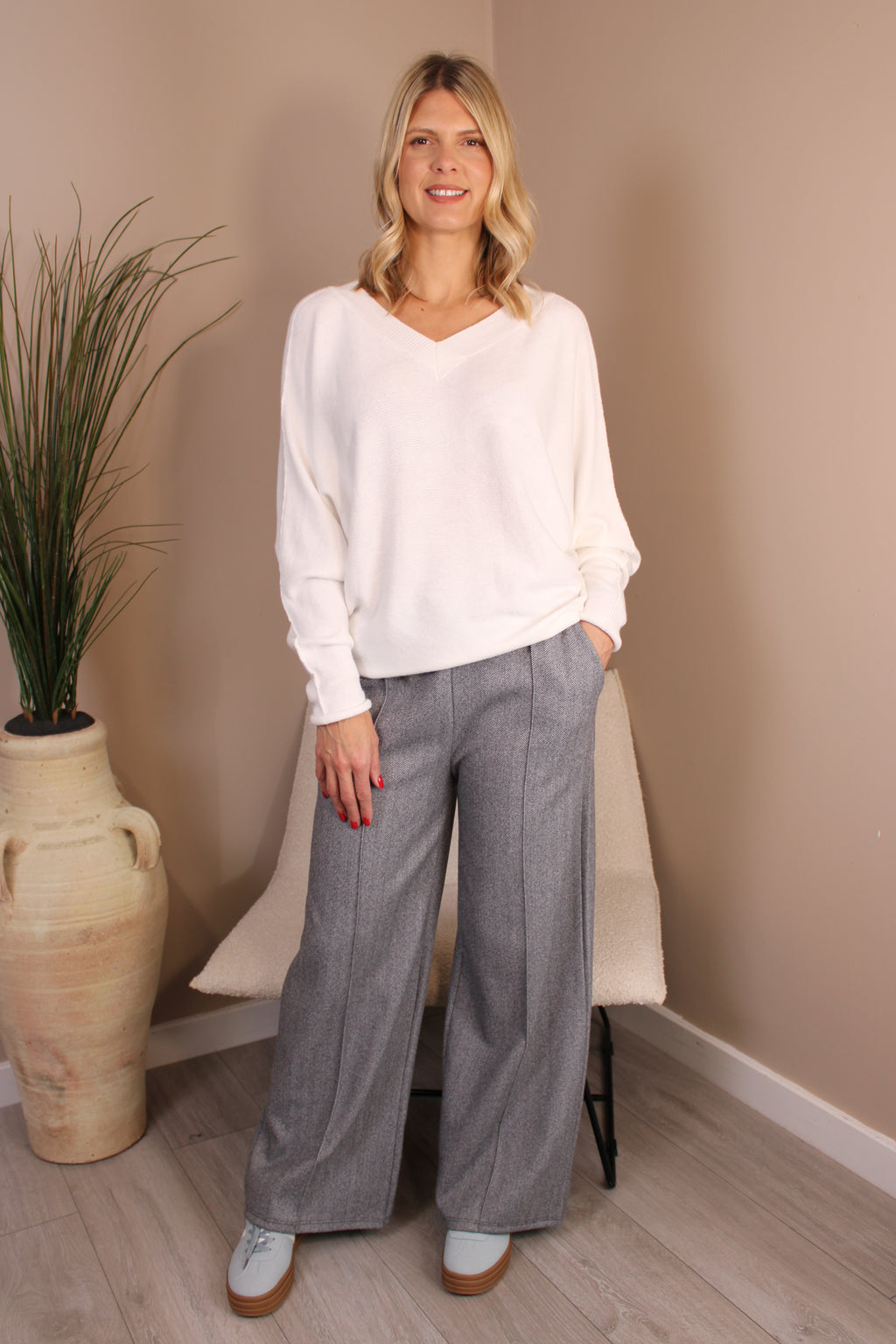 Milan Herringbone Trousers