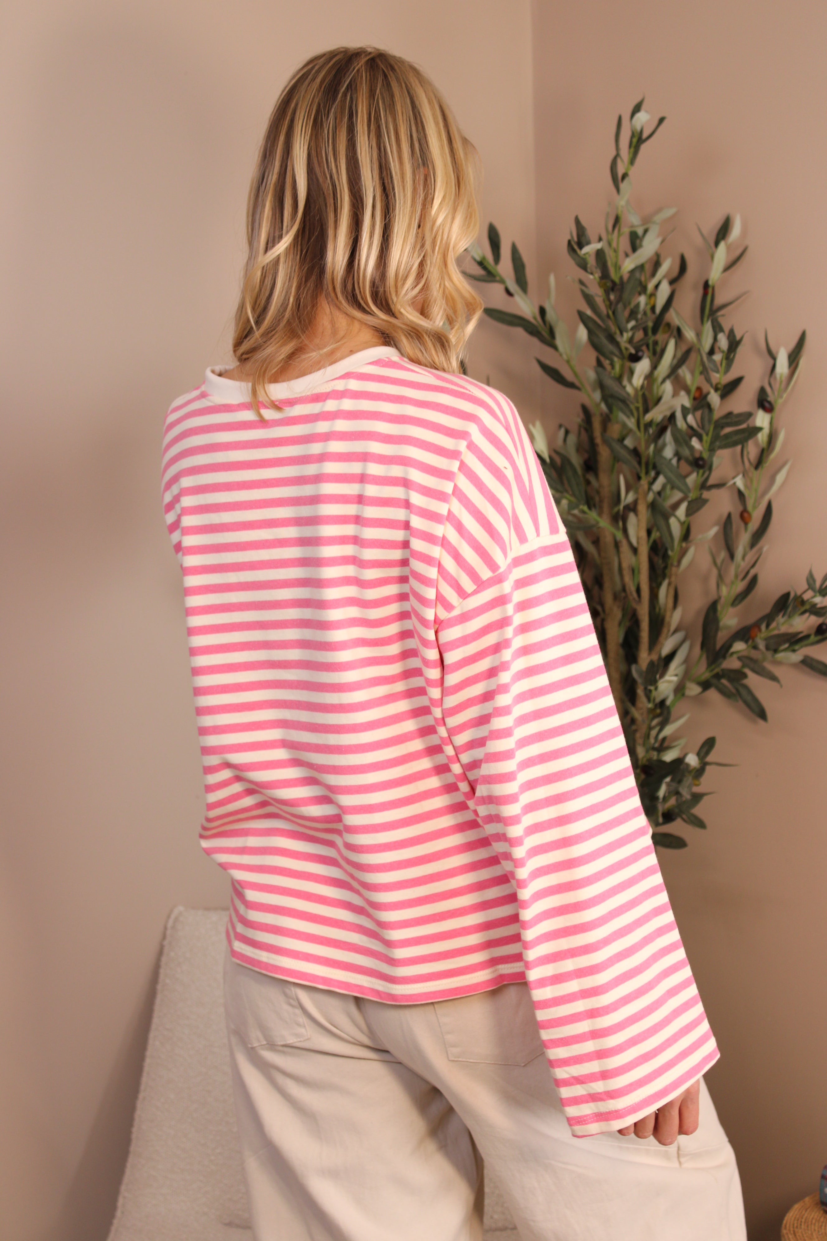 Portland Striped Crew Neck Top