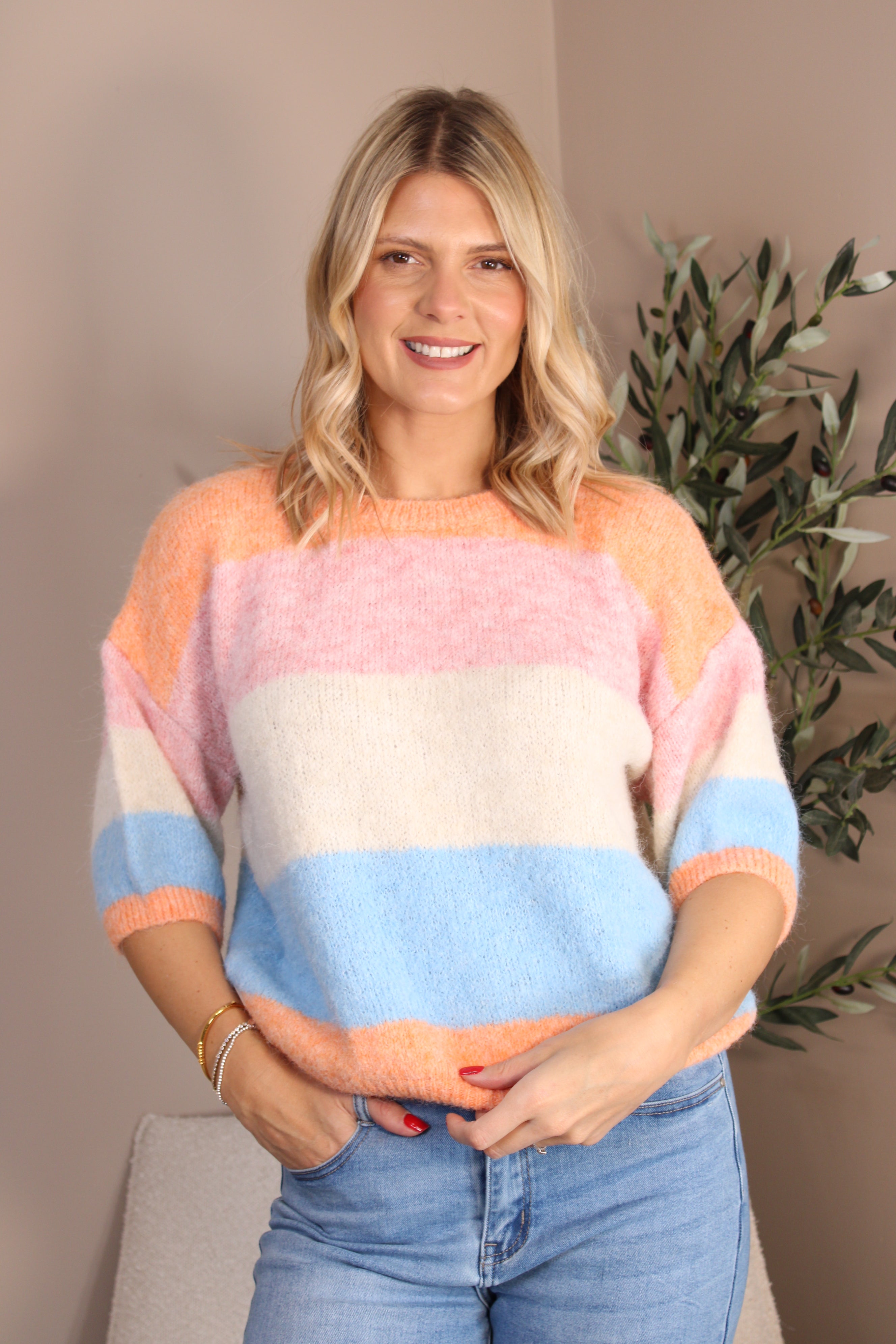 Rydal Stripe Crew Neck Knit