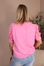 Salcombe Flower Sleeve Knitted Tee