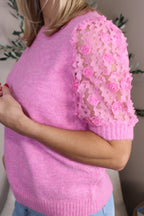 Salcombe Flower Sleeve Knitted Tee