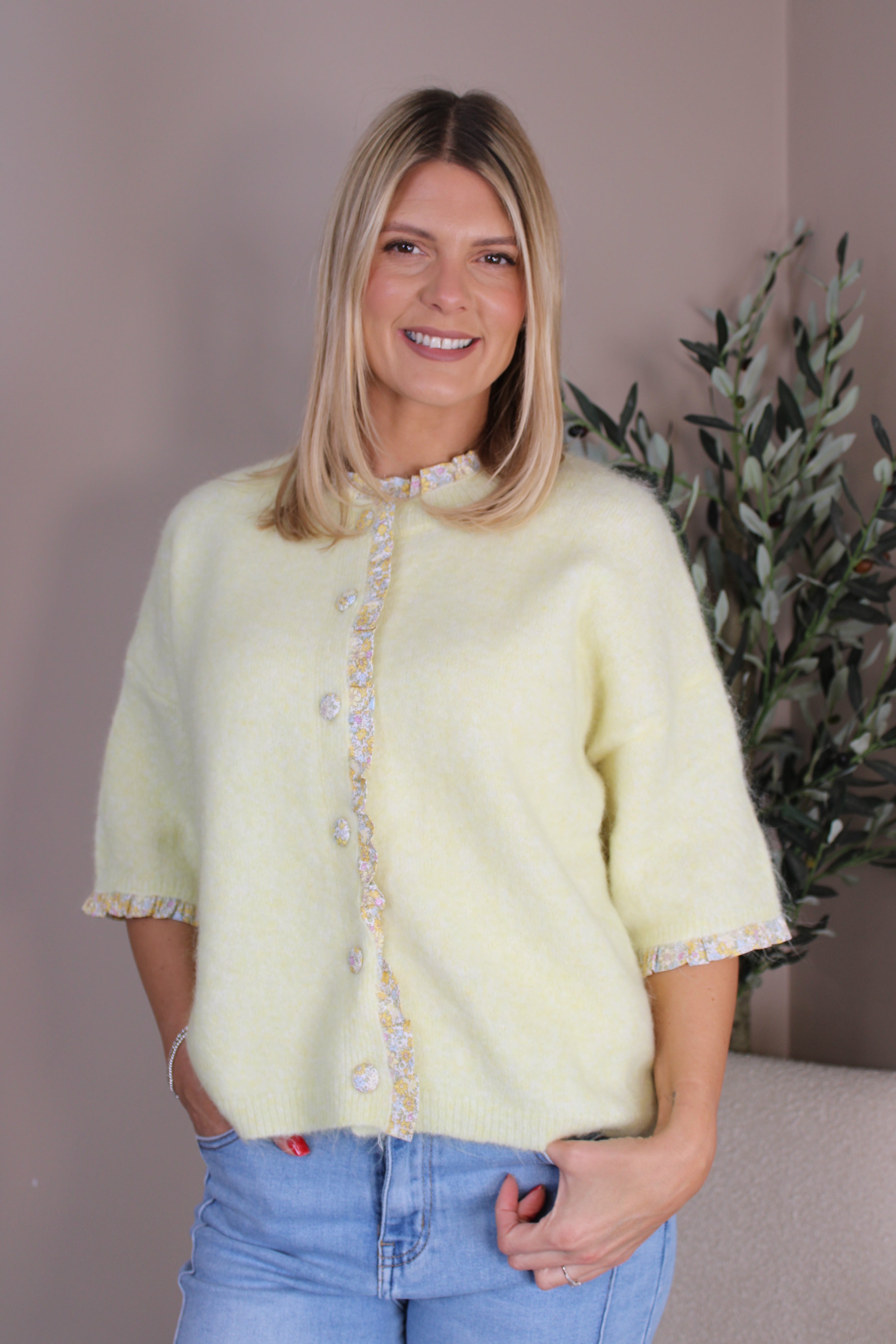 Salcombe Floral Trim Knitted Tee