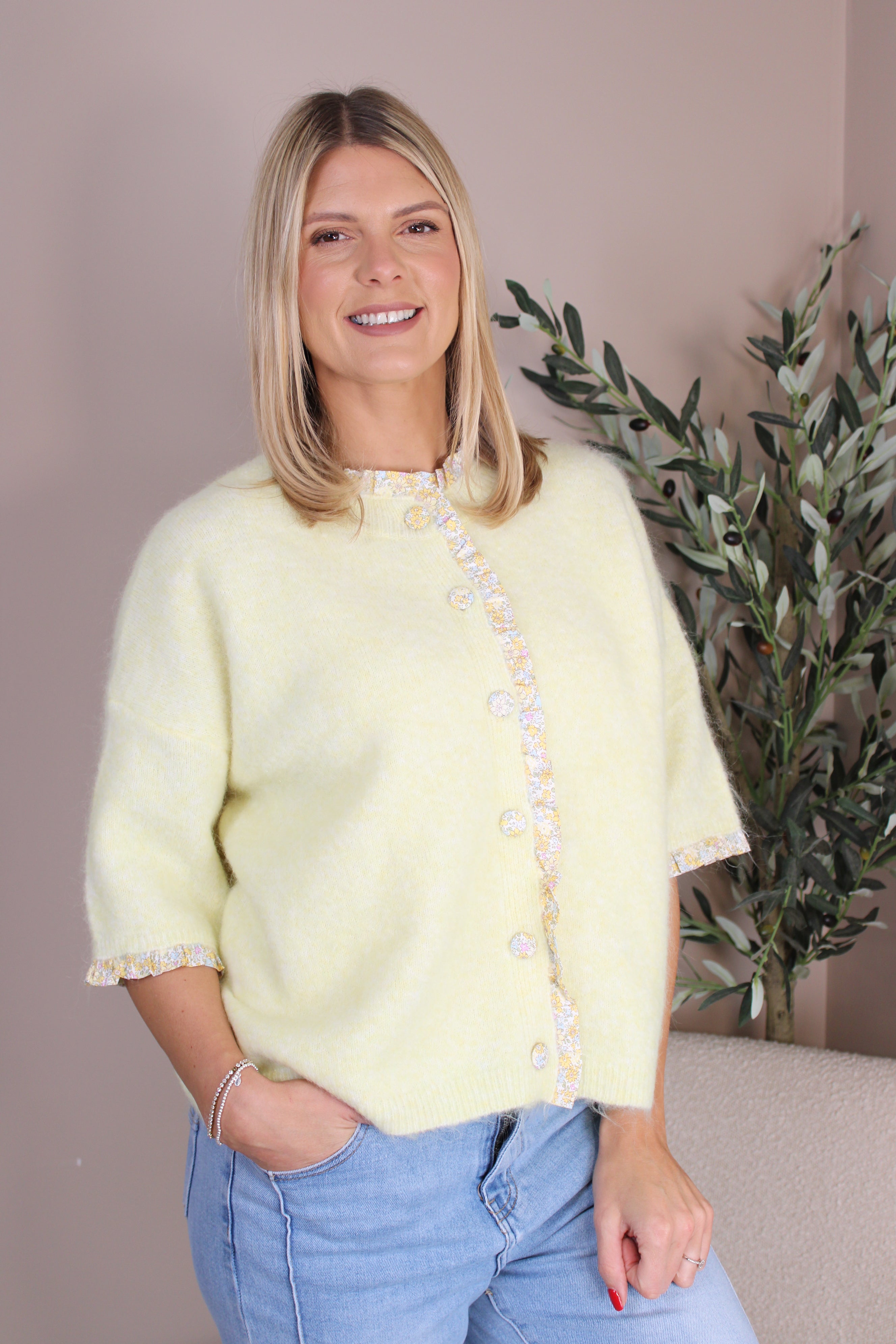 Salcombe Floral Trim Knitted Tee