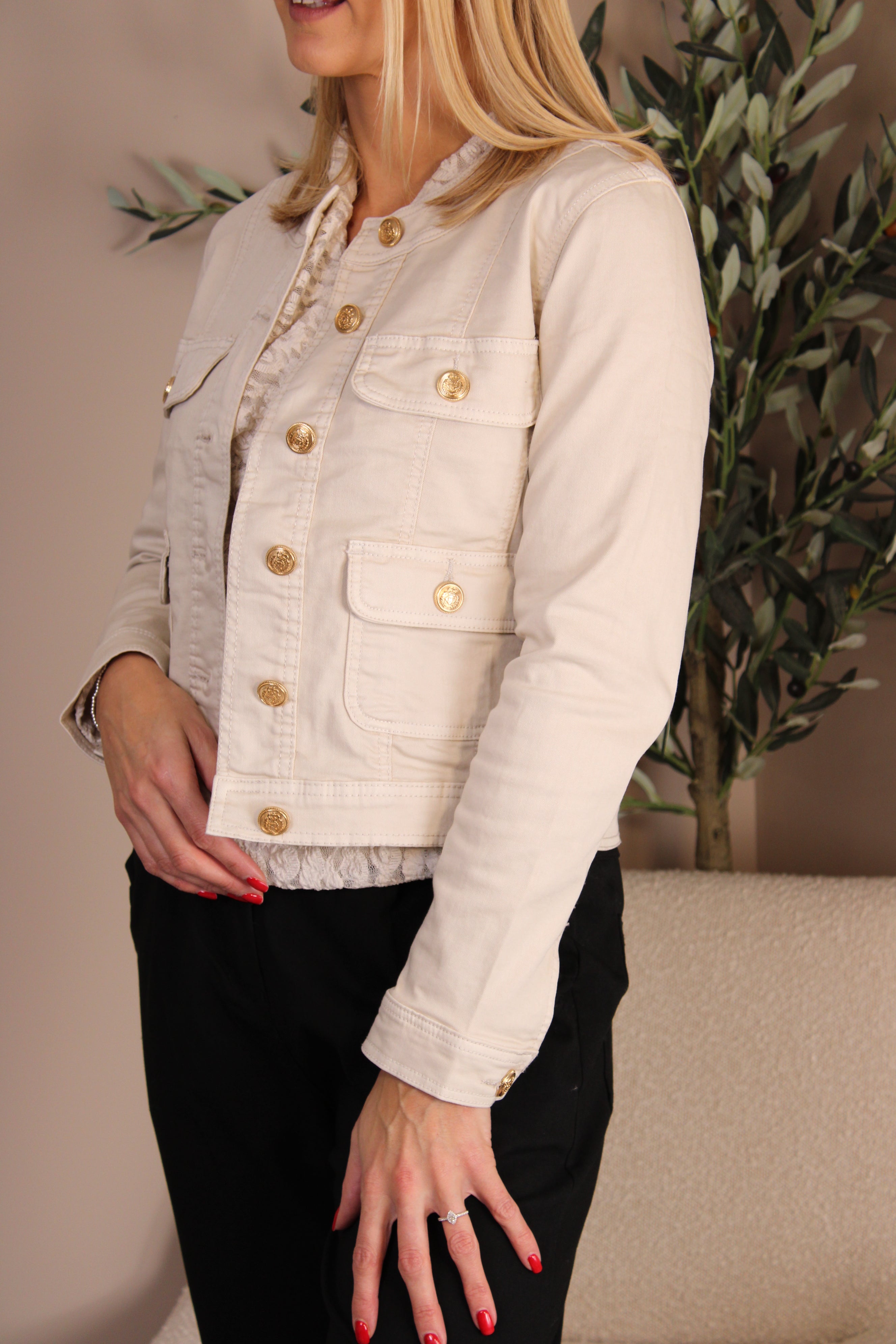 Capri Gold Button Denim Jacket