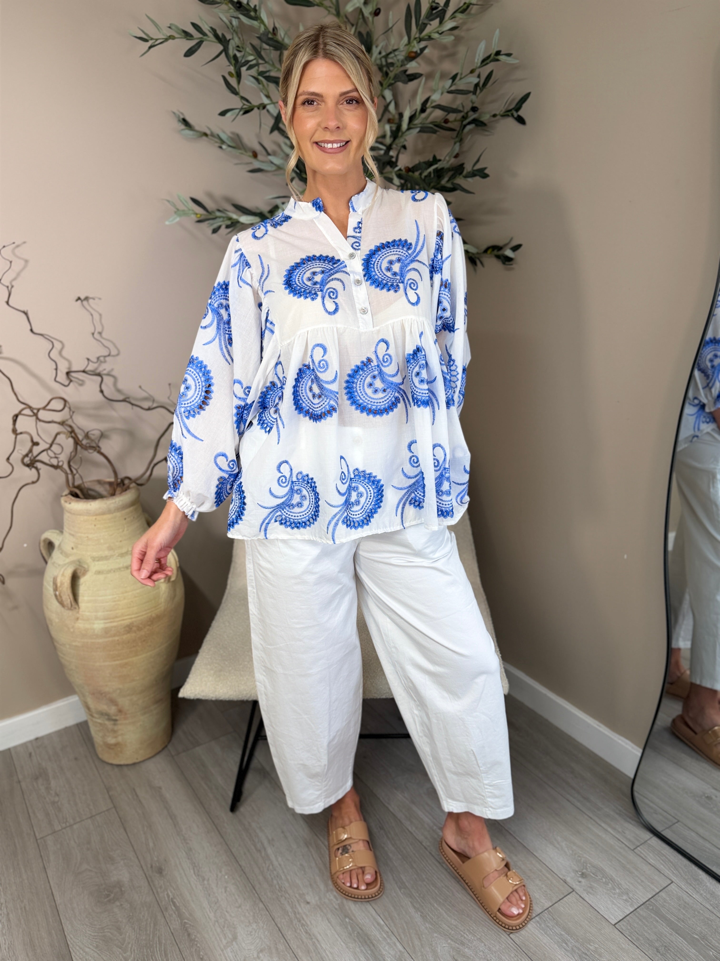 Santorini Embroidered Shirt