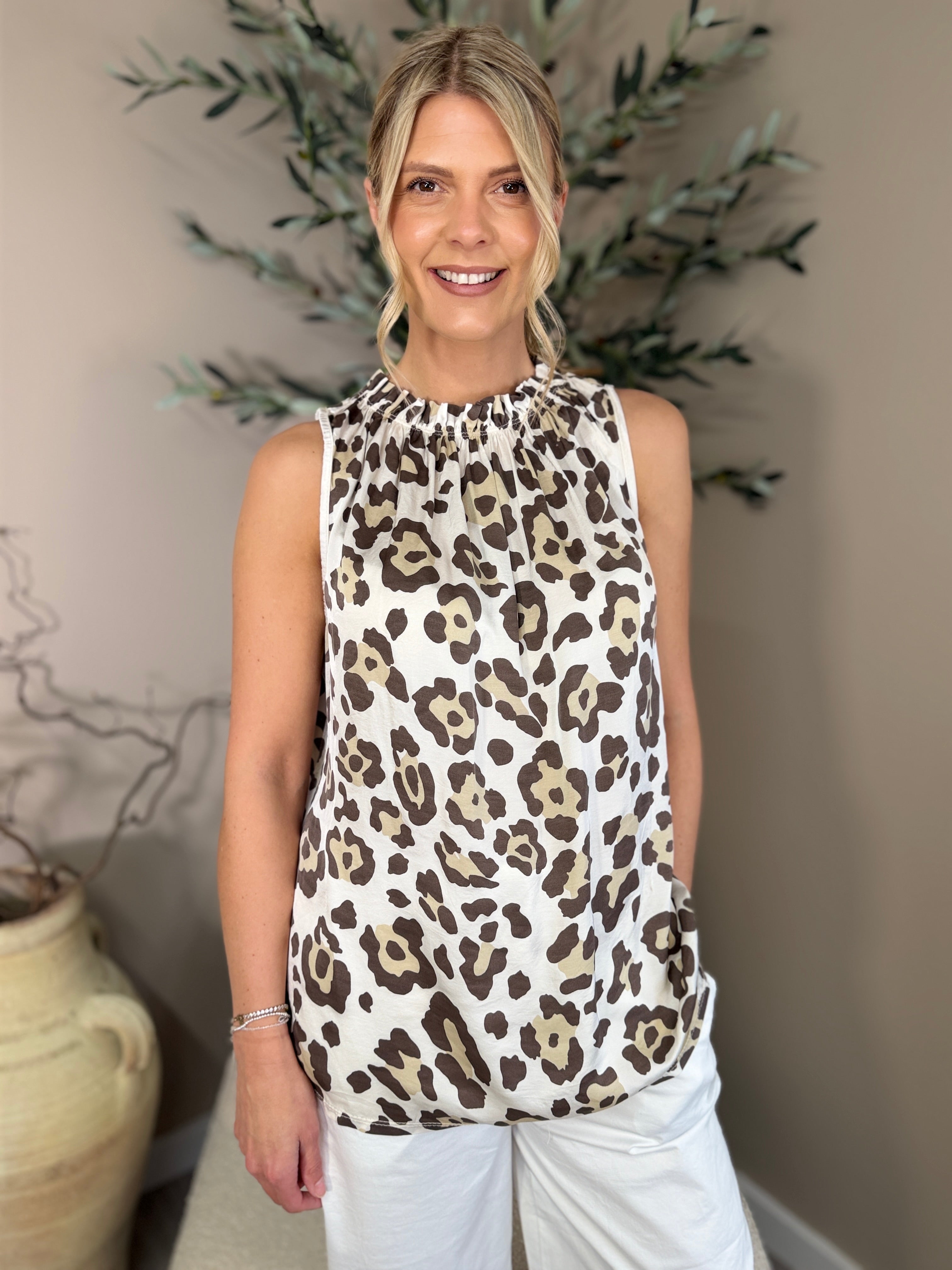 Zambia Shirred Neck Top