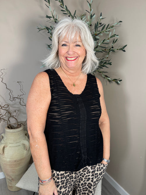 Algarve Linen Trim Vest