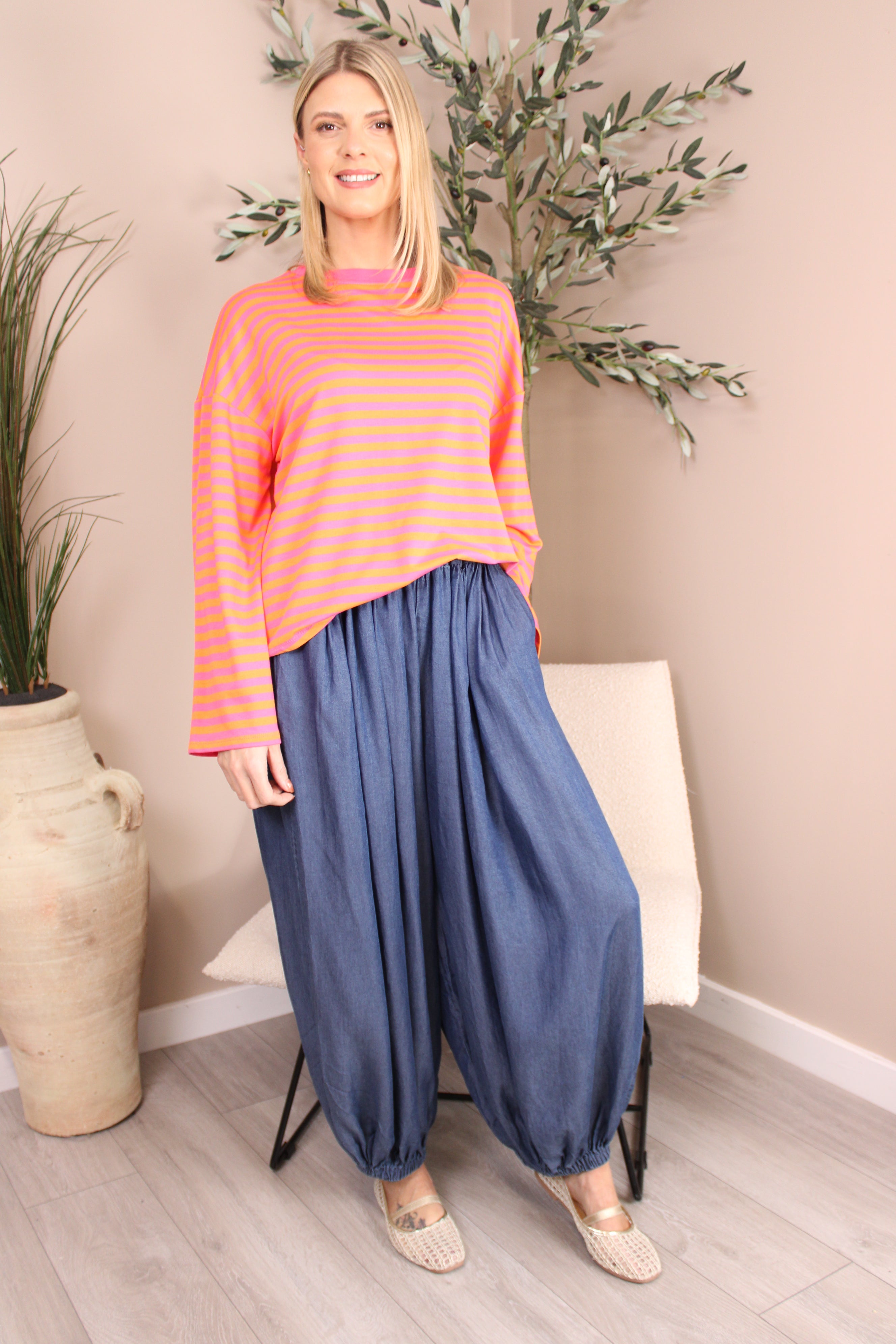 Candy Stripe Long Sleeve Top