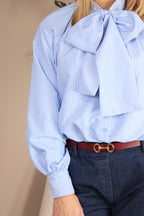 Orly Bow Neck Stripe Shirt