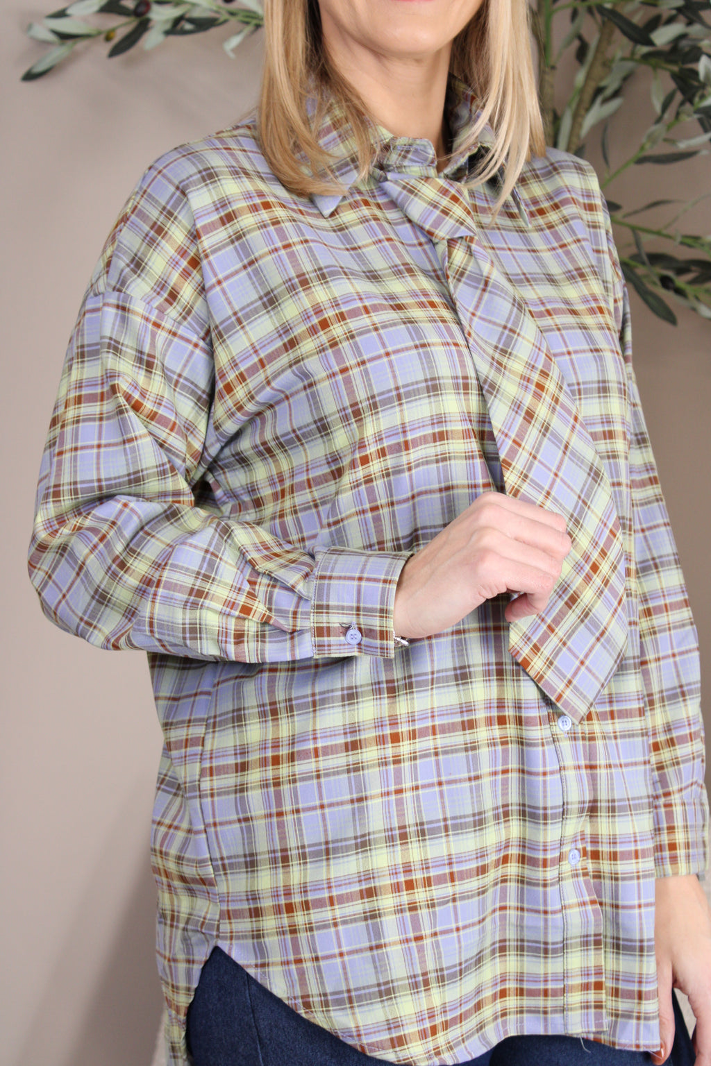 Orly Check Tie Shirt