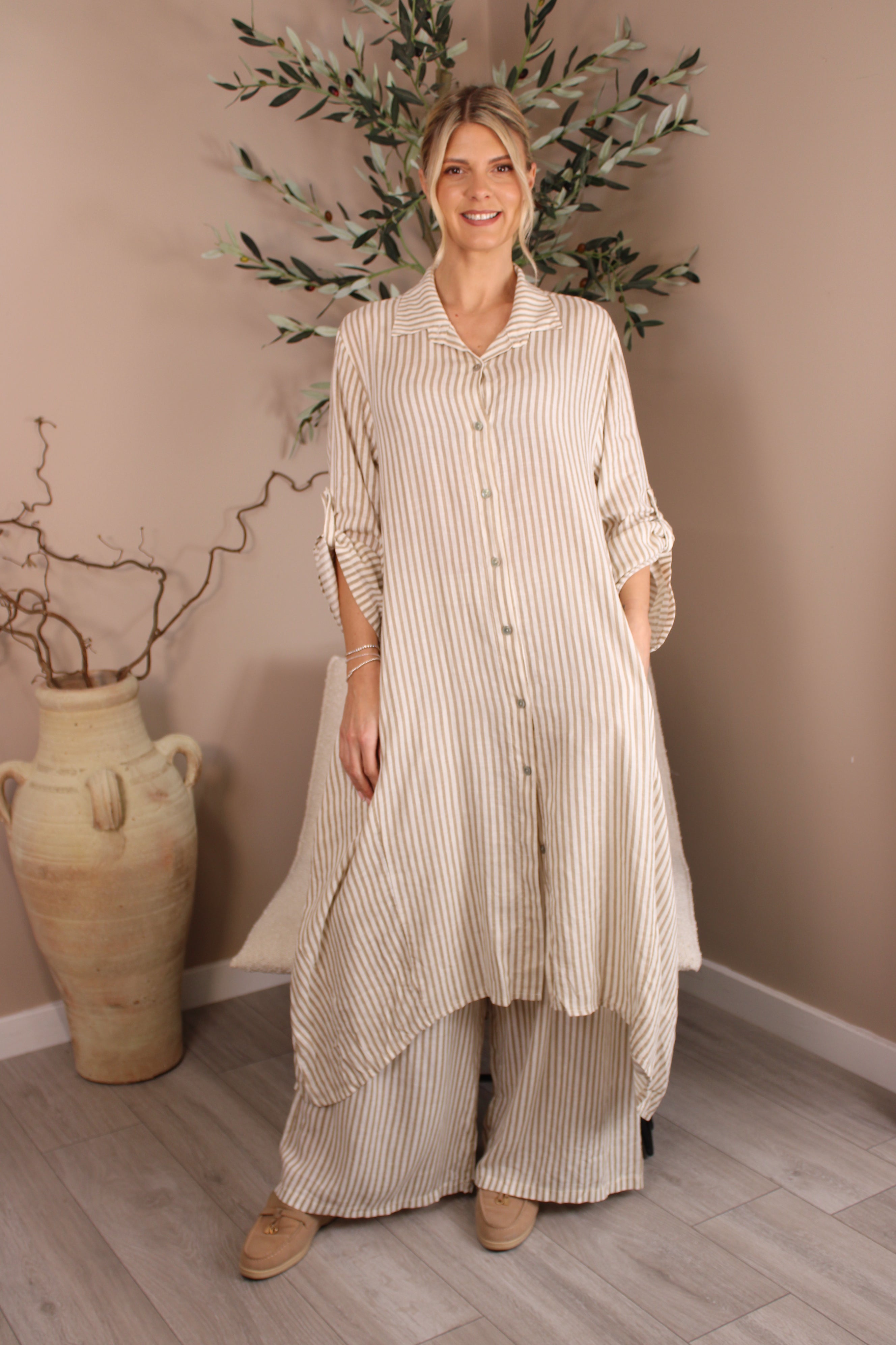 Hamptons Linen Stripe Shirt Dress White Ribbon Boutique Hamptons Linen Stripe Shirt Dress White Ribbon Boutique