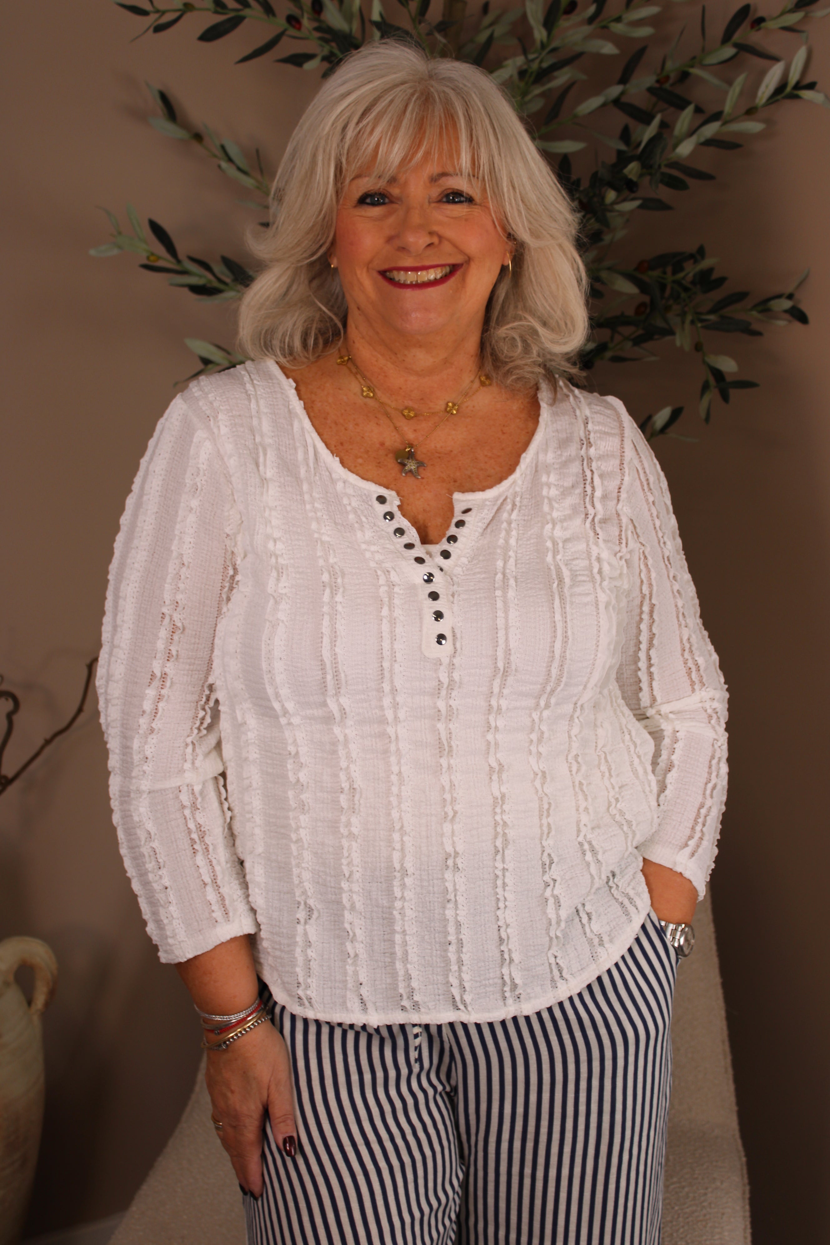 Capri Layer Stud Detail Shirt