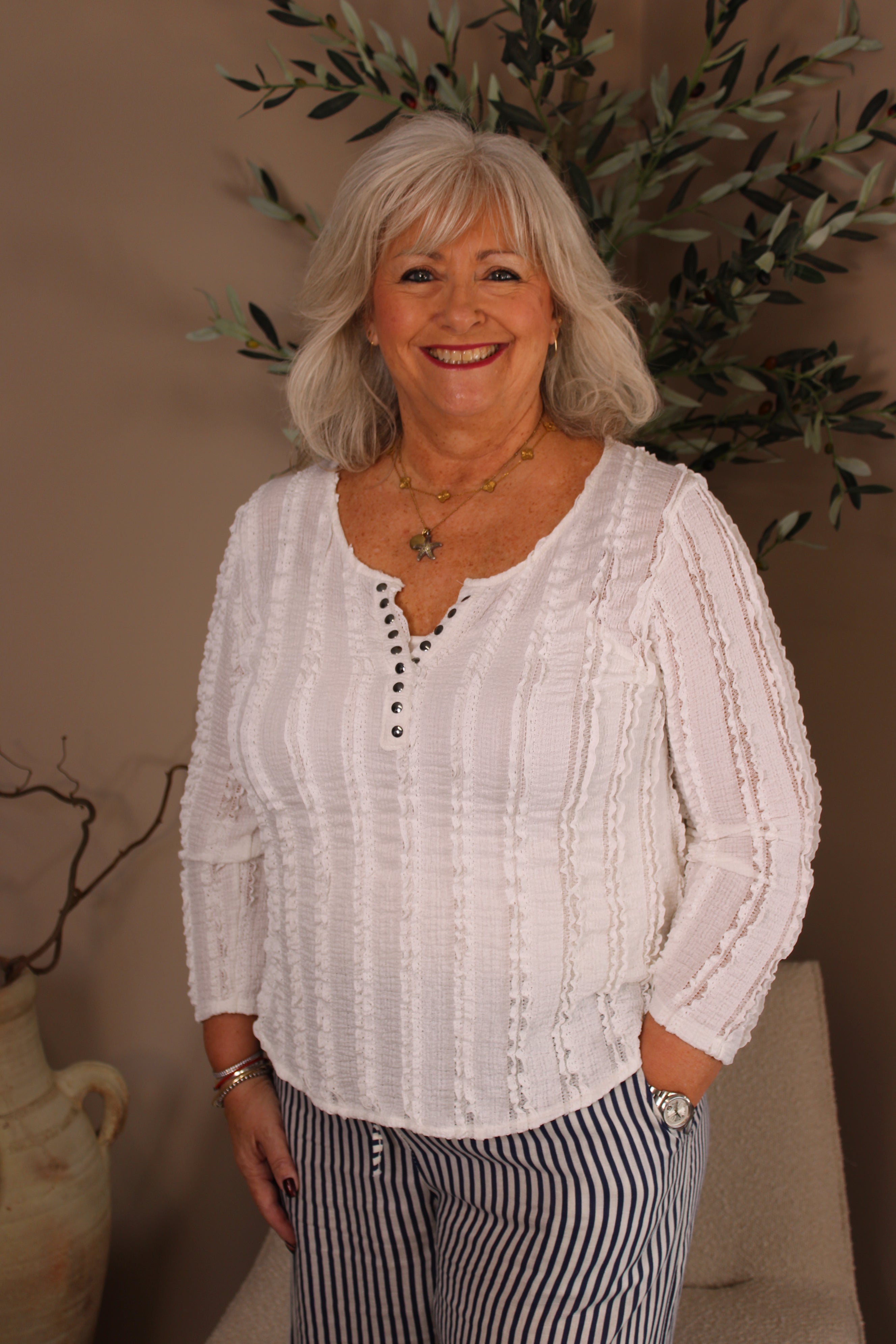 Capri Layer Stud Detail Shirt