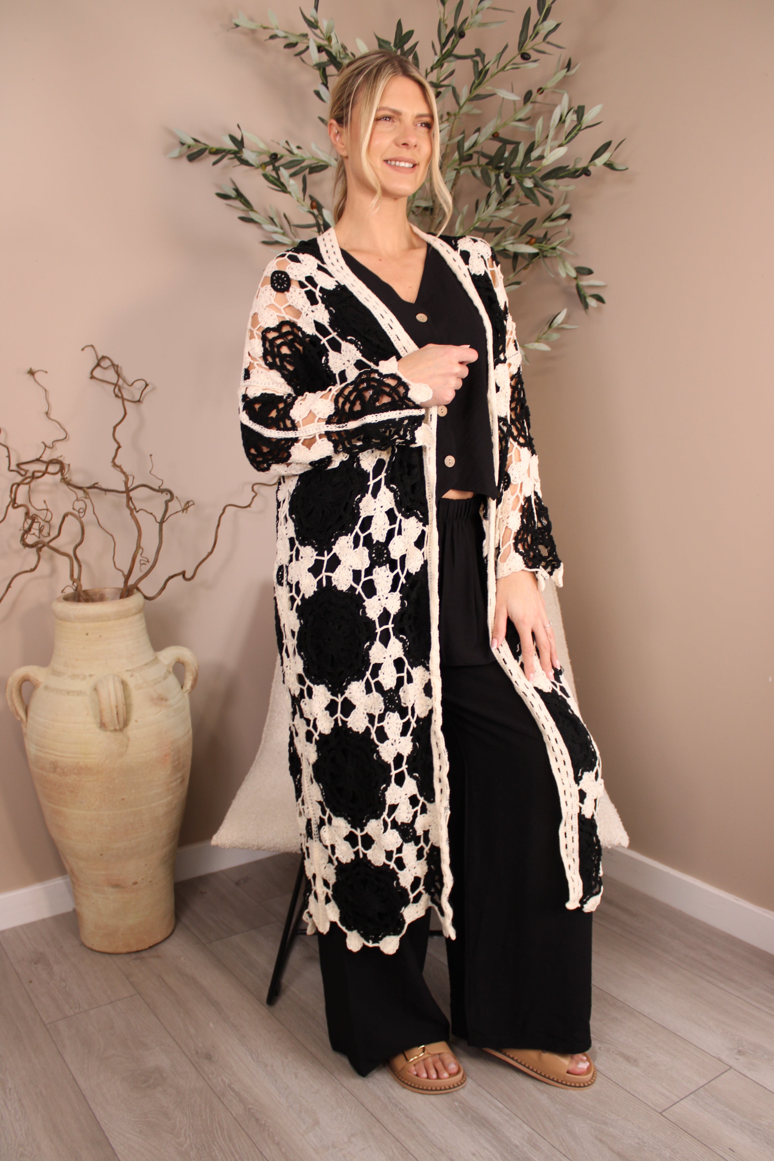 Marbella Crochet Longline Cardi