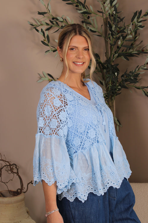 Almeria Crochet Frill Cardi