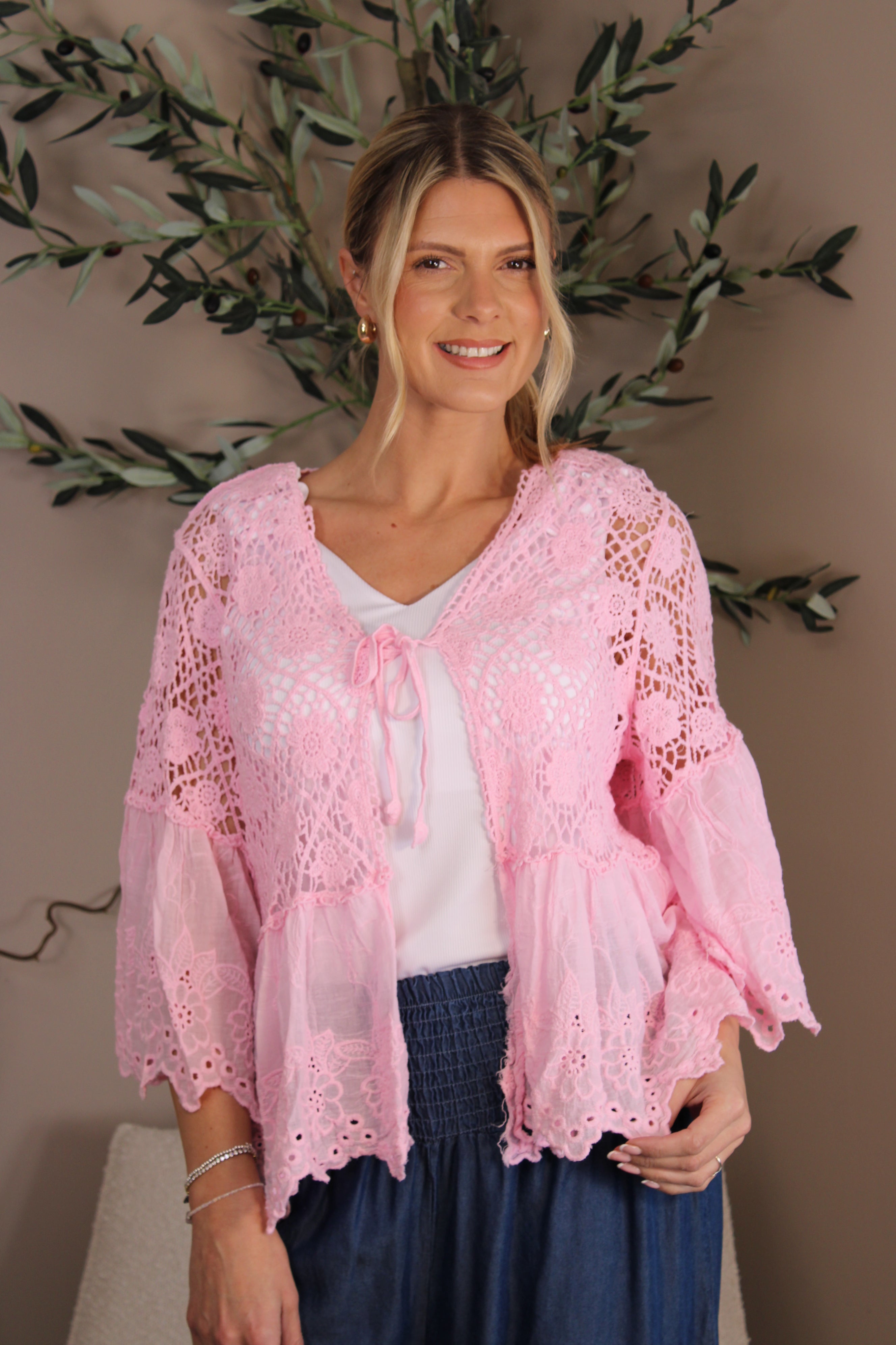 Almeria Crochet Frill Cardi