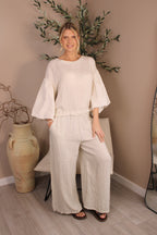 Roma Linen Drawstring Top