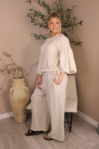 Roma Linen Wide Leg Trousers