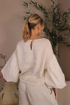 Roma Linen Drawstring Top
