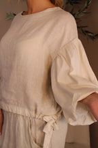 Roma Linen Drawstring Top