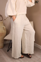 Roma Linen Wide Leg Trousers