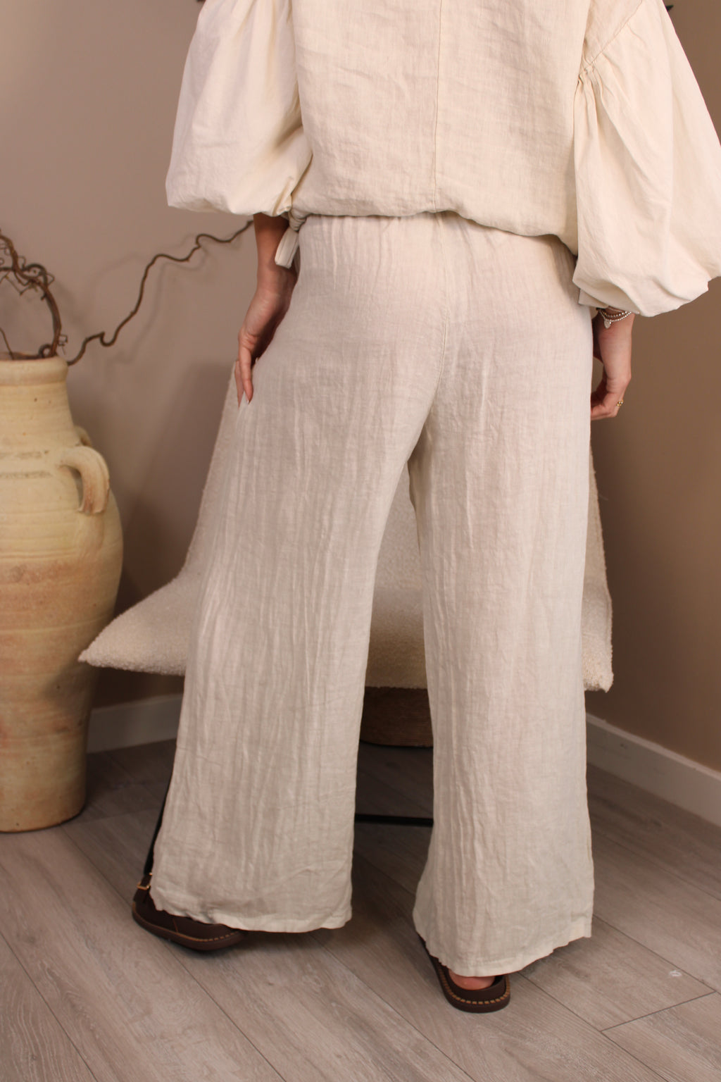 Roma Linen Wide Leg Trousers