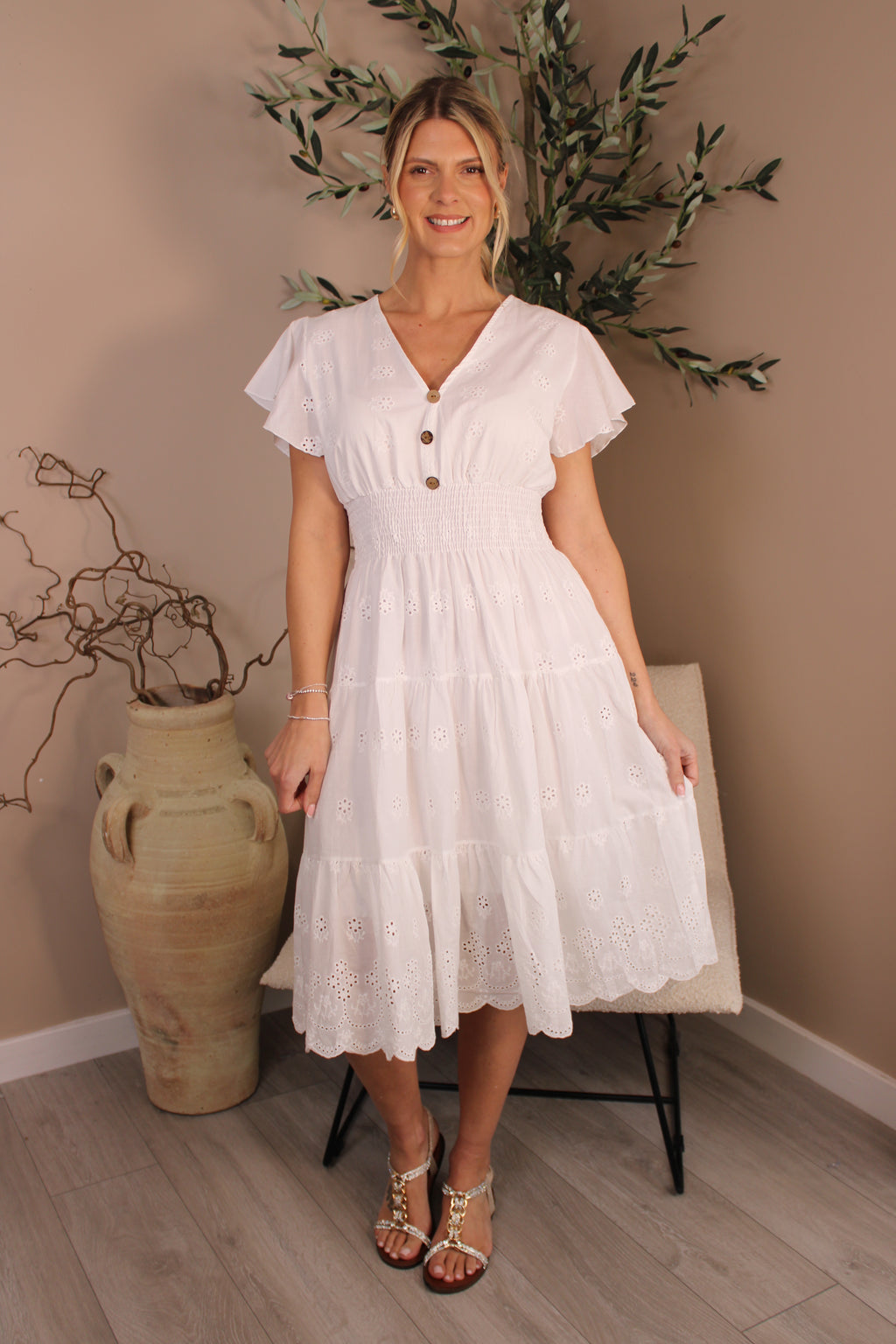 Mykonos Broderie Anglaise Dress