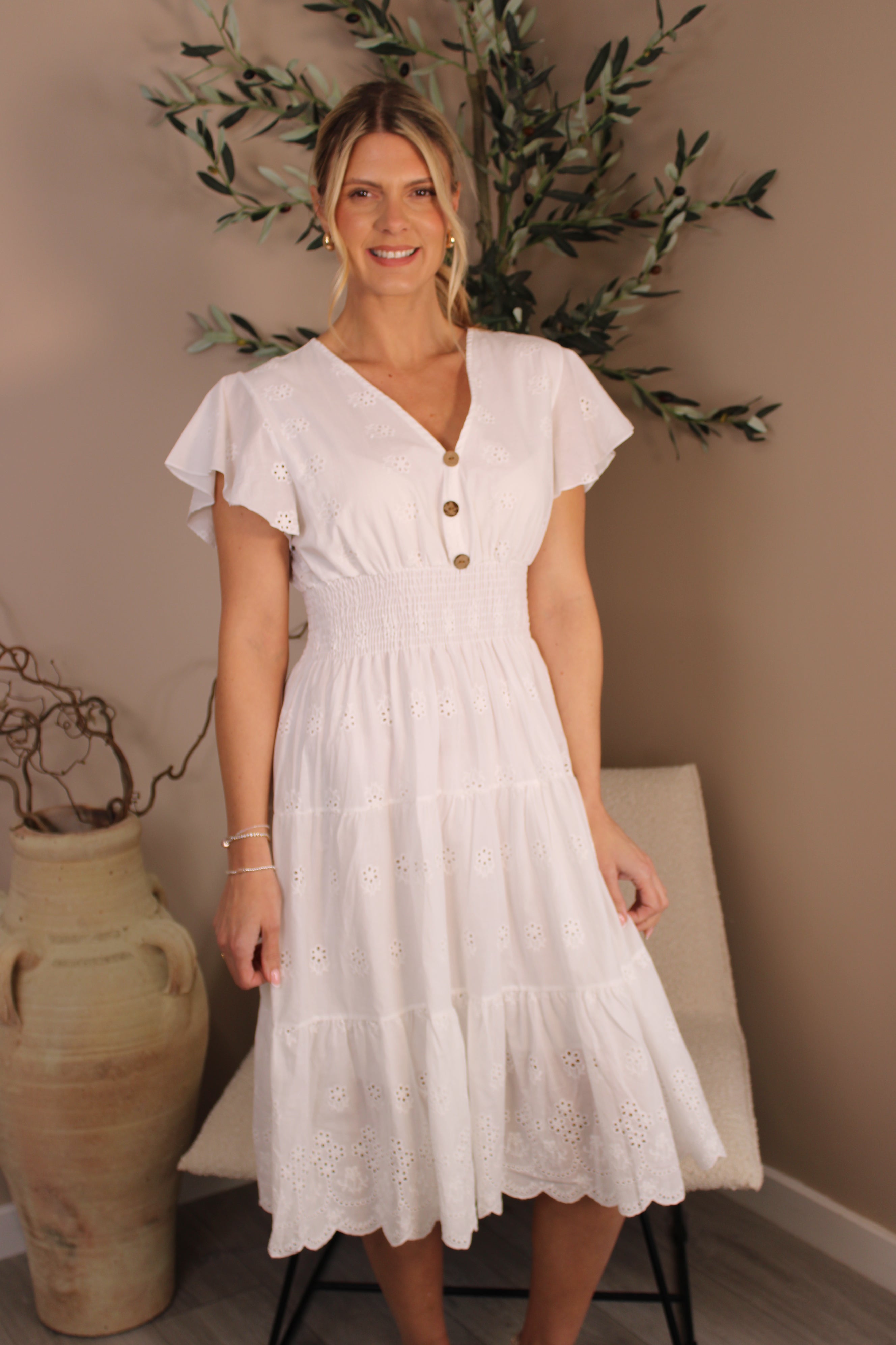 Mykonos Broderie Anglaise Dress