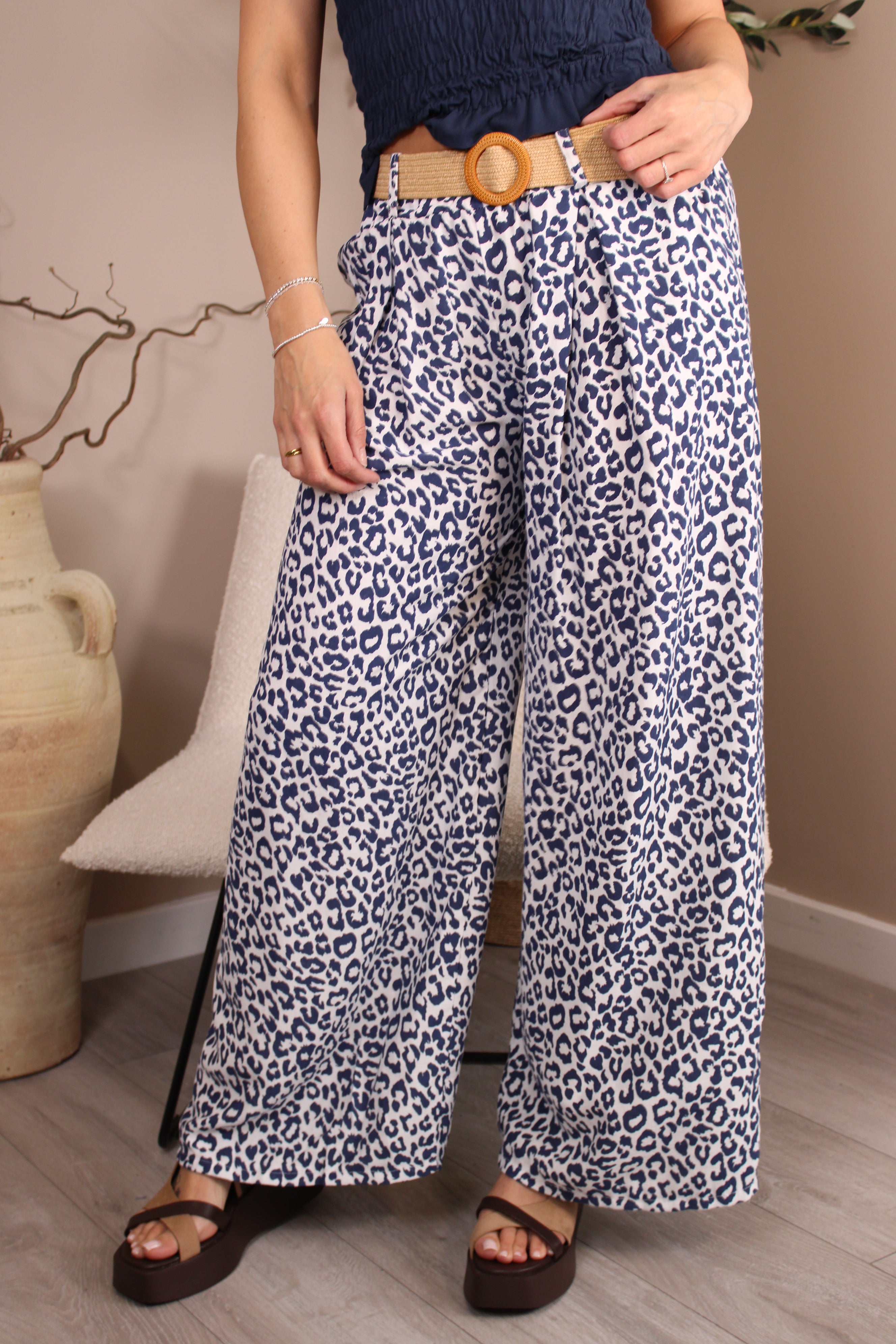 Zambia Belted Wide Leg Trousers
