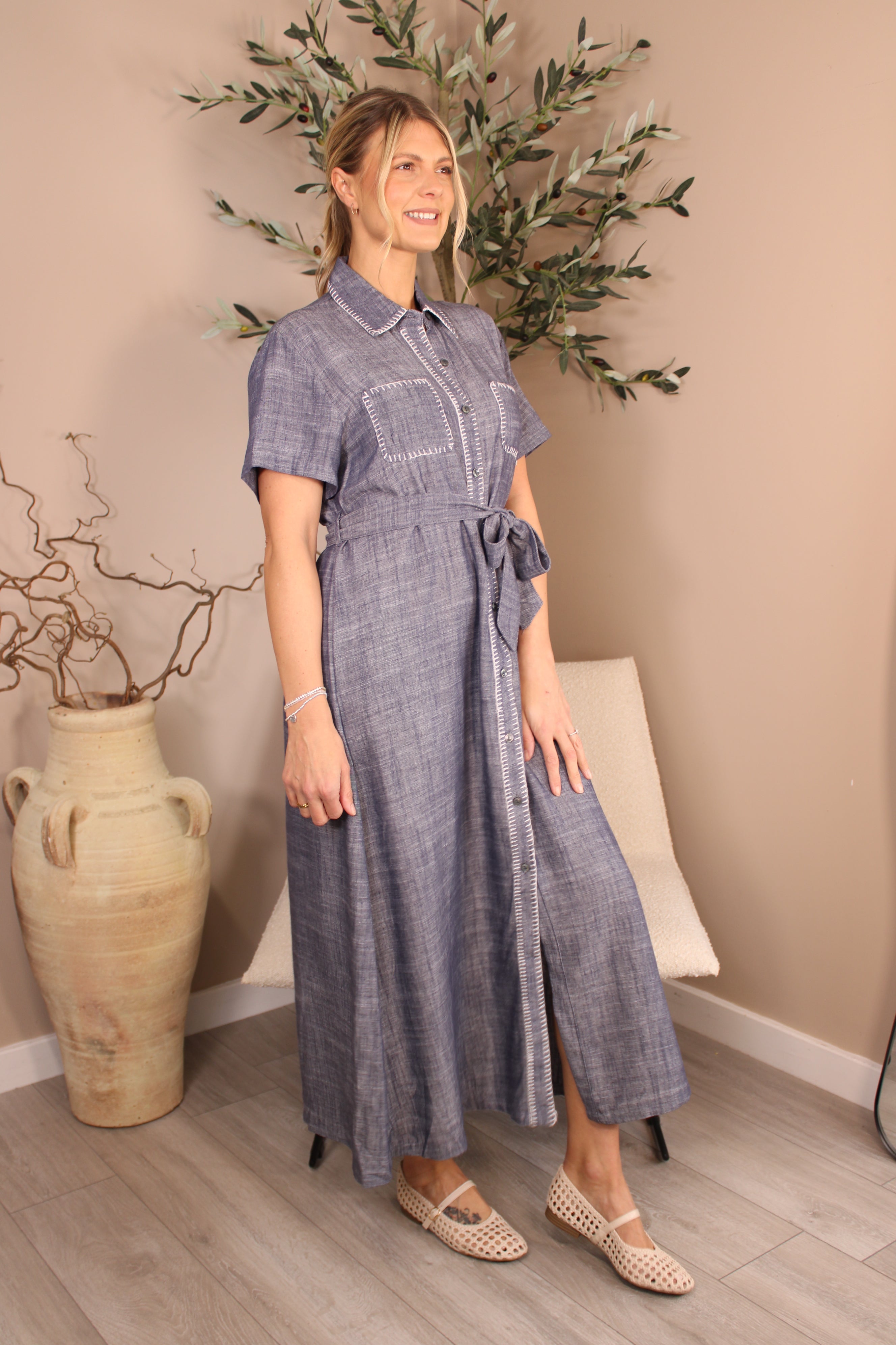 Camden Blanket Stitch Shirt Dress