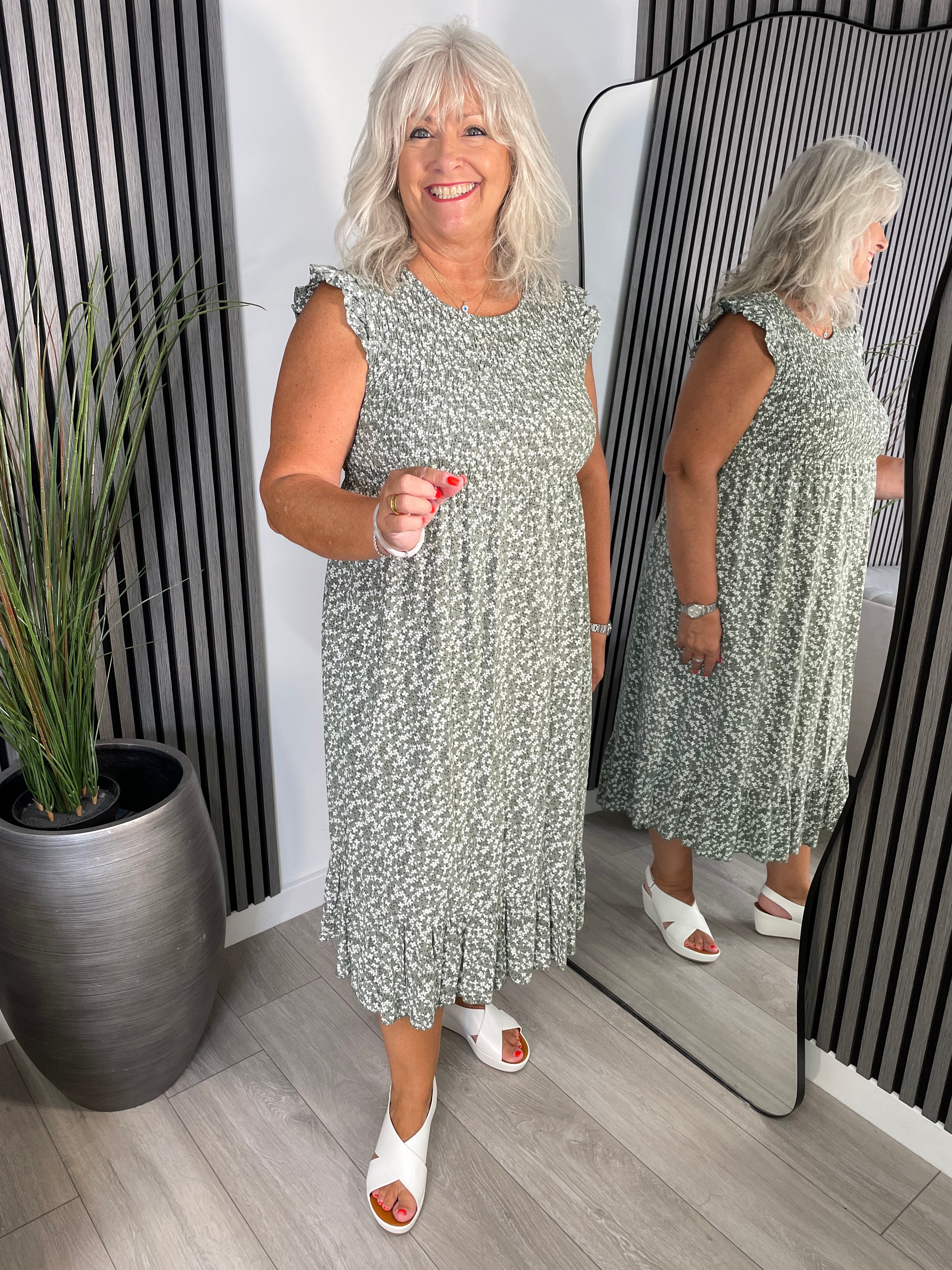 Capri Frill Sleeve Dress